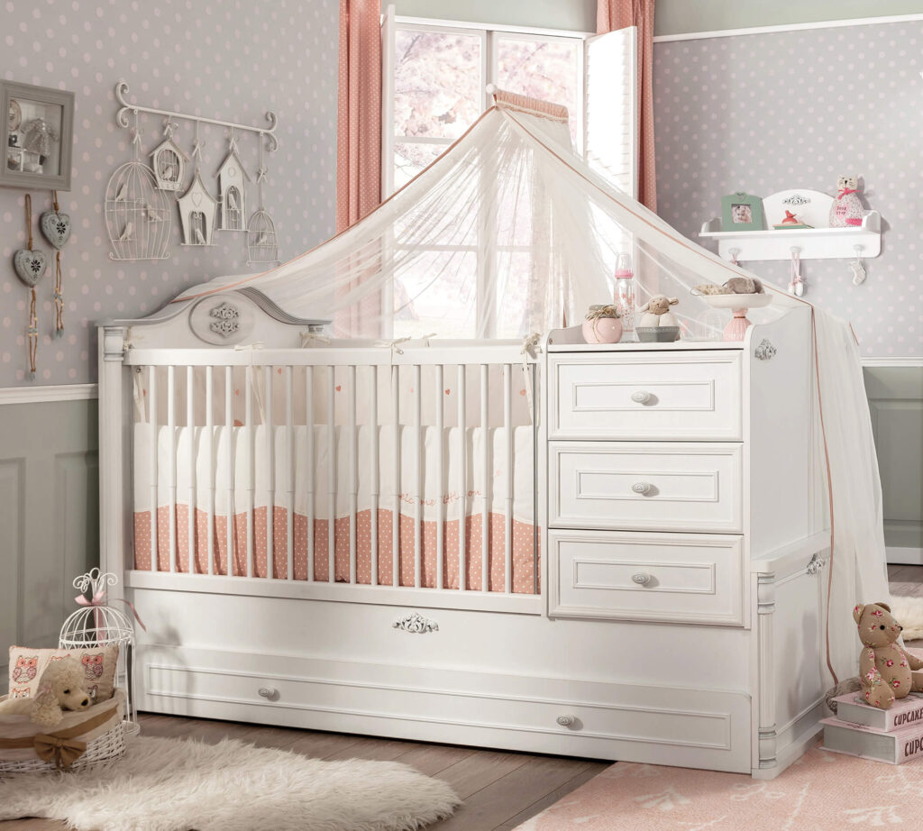 Cilek Romantic Baby umbaubares Babybett (mit Elternbett) (80 × 180 cm)
