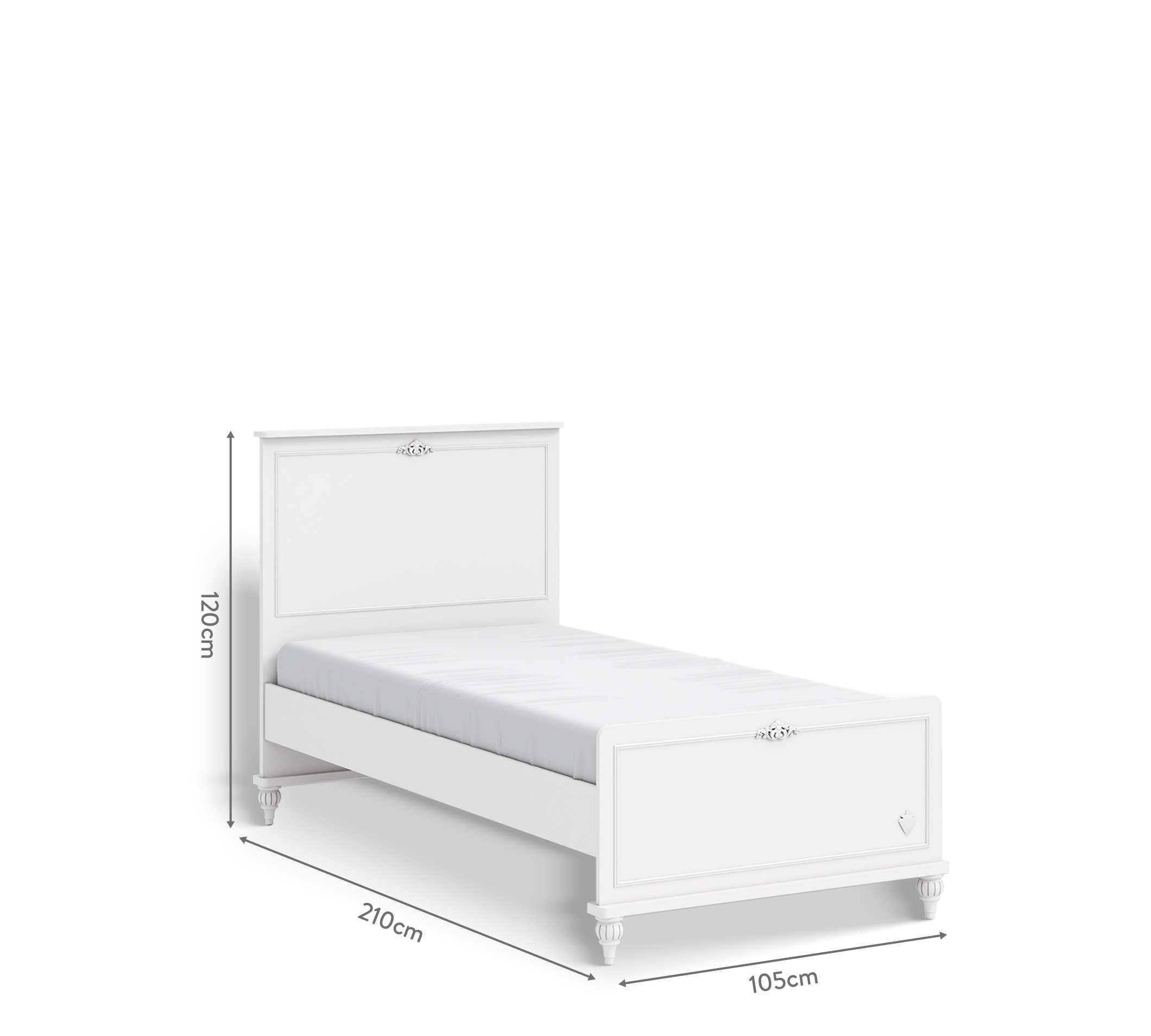 Cilek Romantica Bett ohne Kopfteil (120 × 200 cm) – Bild 2