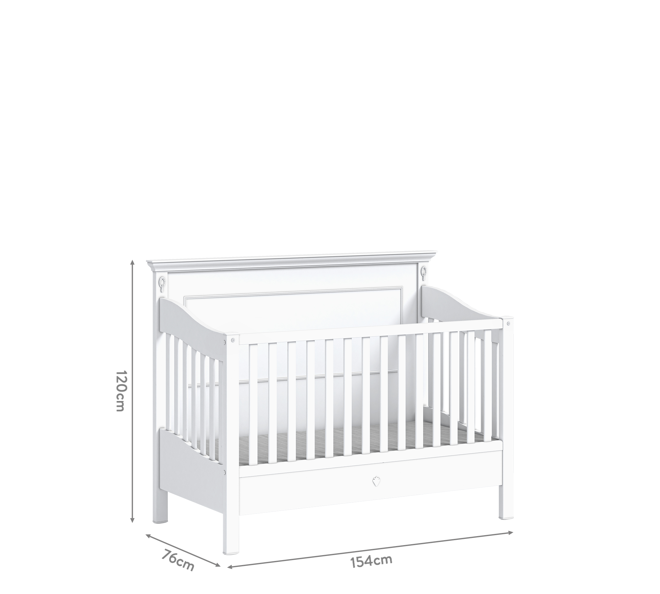 Cilek Romantic Baby Tagesbett Babybett (70 × 140 cm) – Bild 4