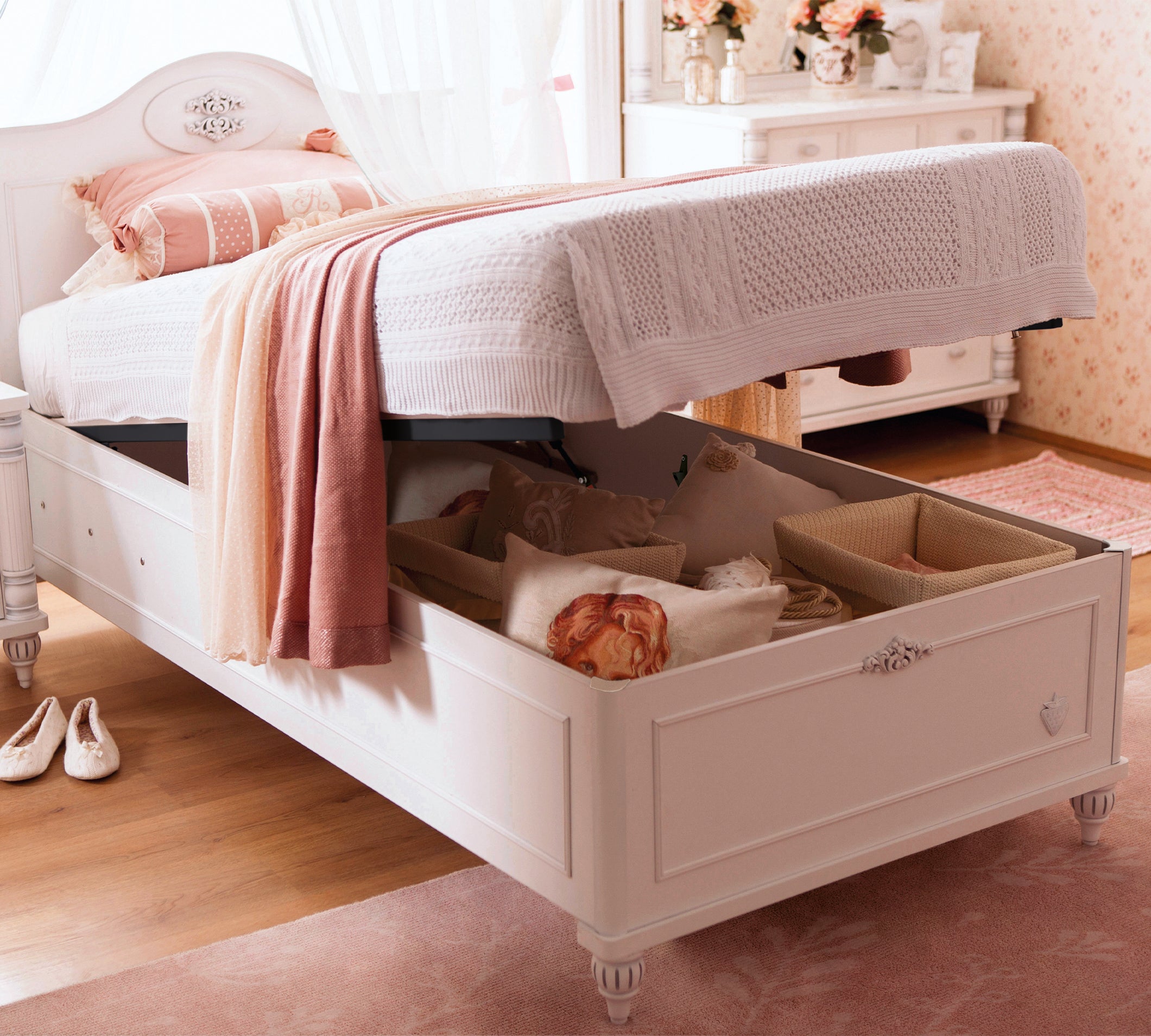 Cilek Romantic Stauraumbett ohne Kopfteil 100 × 200 cm – Bild 2
