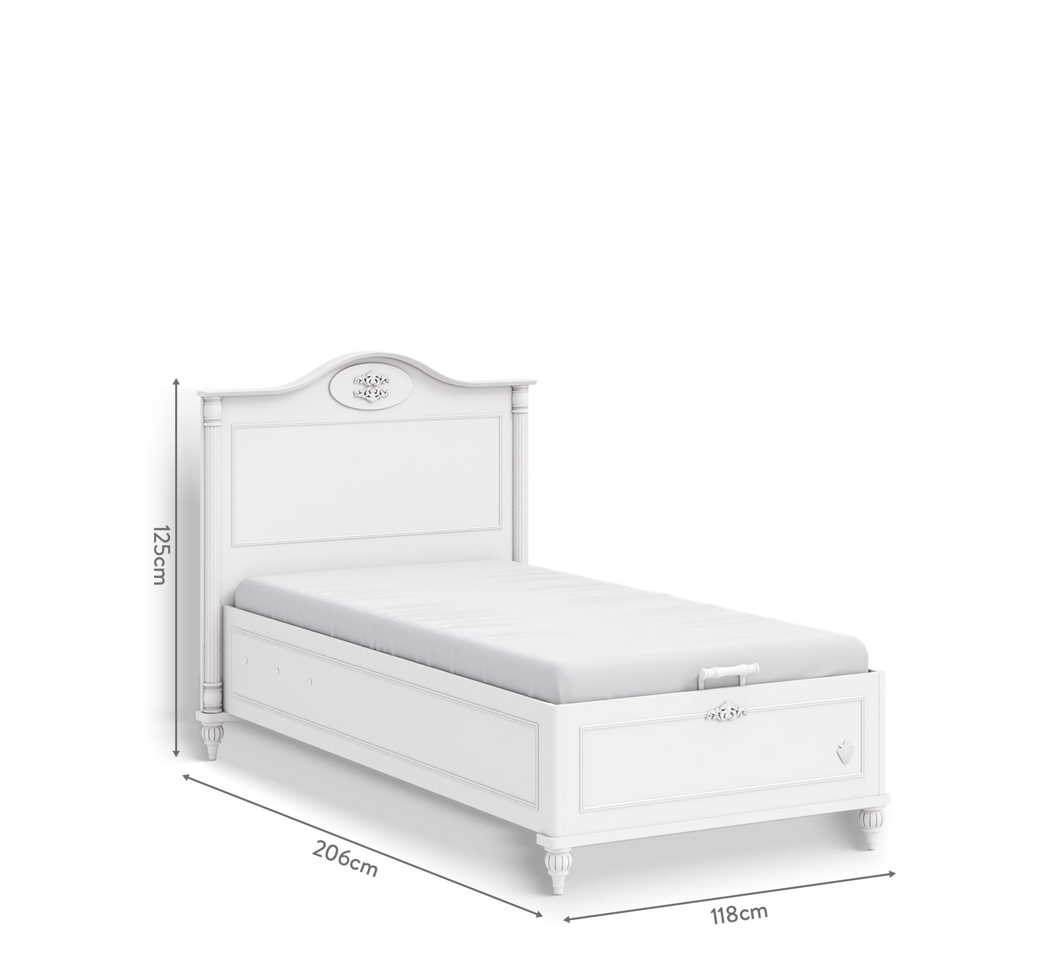Cilek Romantic Stauraumbett ohne Kopfteil 100 × 200 cm – Bild 5