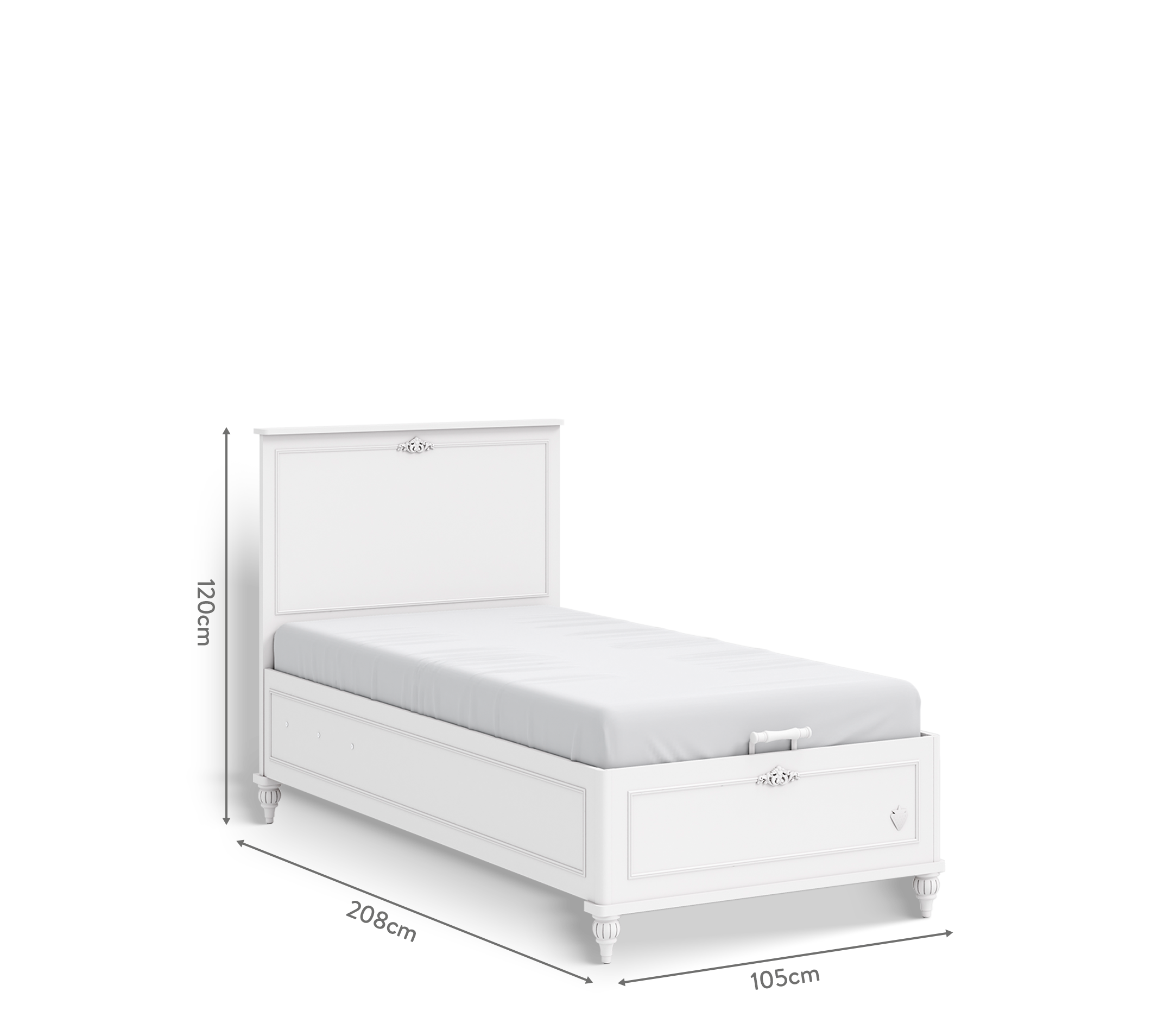 Cilek Romantic Stauraumbett ohne Kopfteil 100 × 200 cm – Bild 8