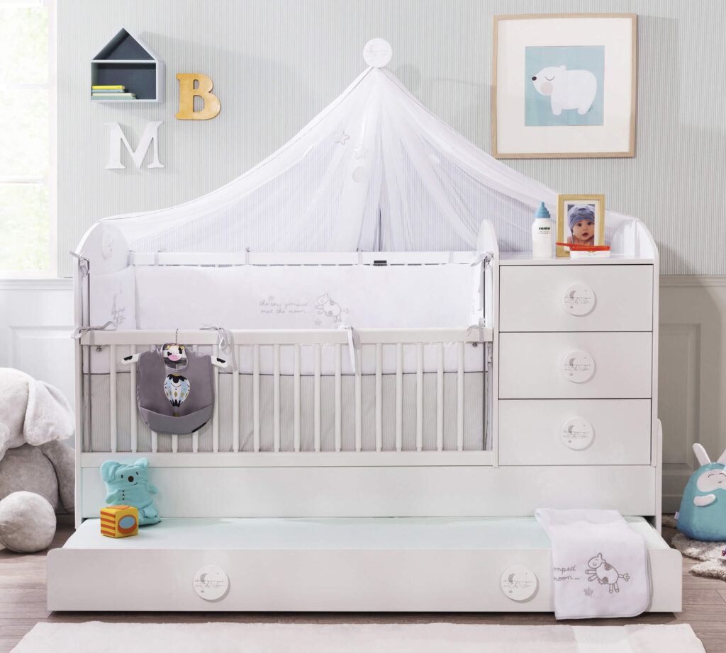 Cilek Baby Cotton umbaubares Babybett (mit Elternbett) (80 × 180 cm)