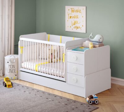 Cilek Baby Cotton Schaukel- und Umbaubett (70 × 115–70 × 160 cm)