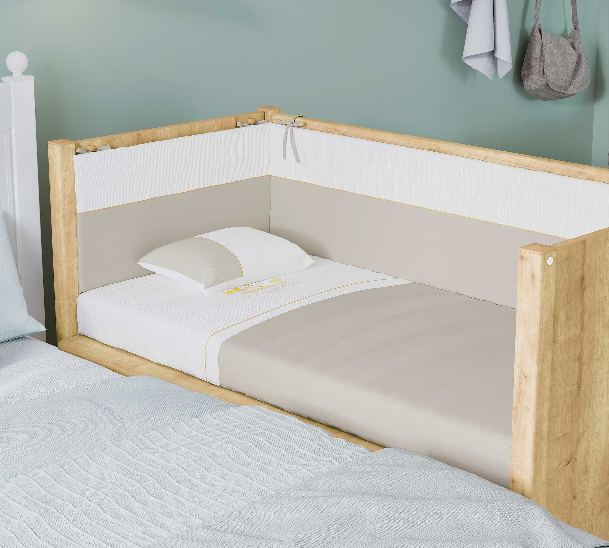 Cilek Mocha Baby Babybett Eiche mit Rollen (60 × 120 cm) – Bild 13