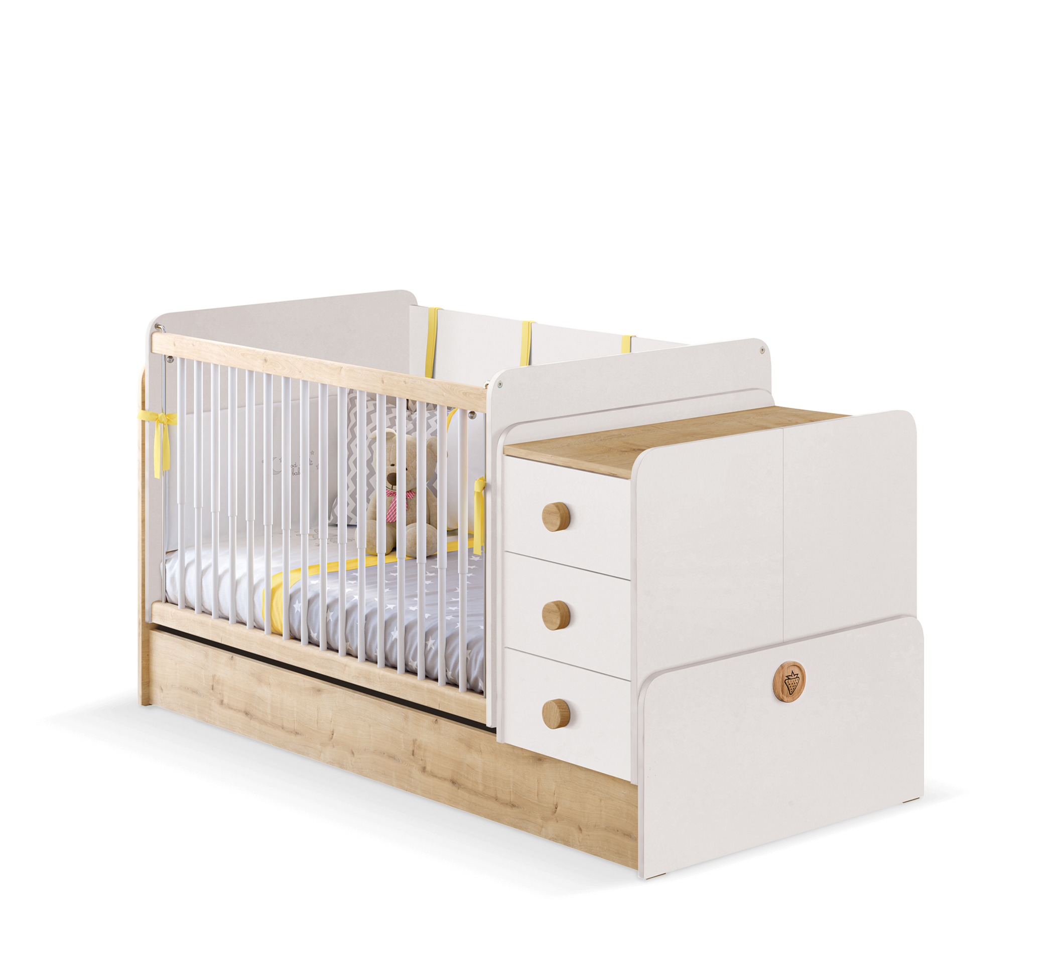 Cilek Natura Baby Schaukel- und Umbaubett (70 × 115–70 × 160 cm) – Bild 12