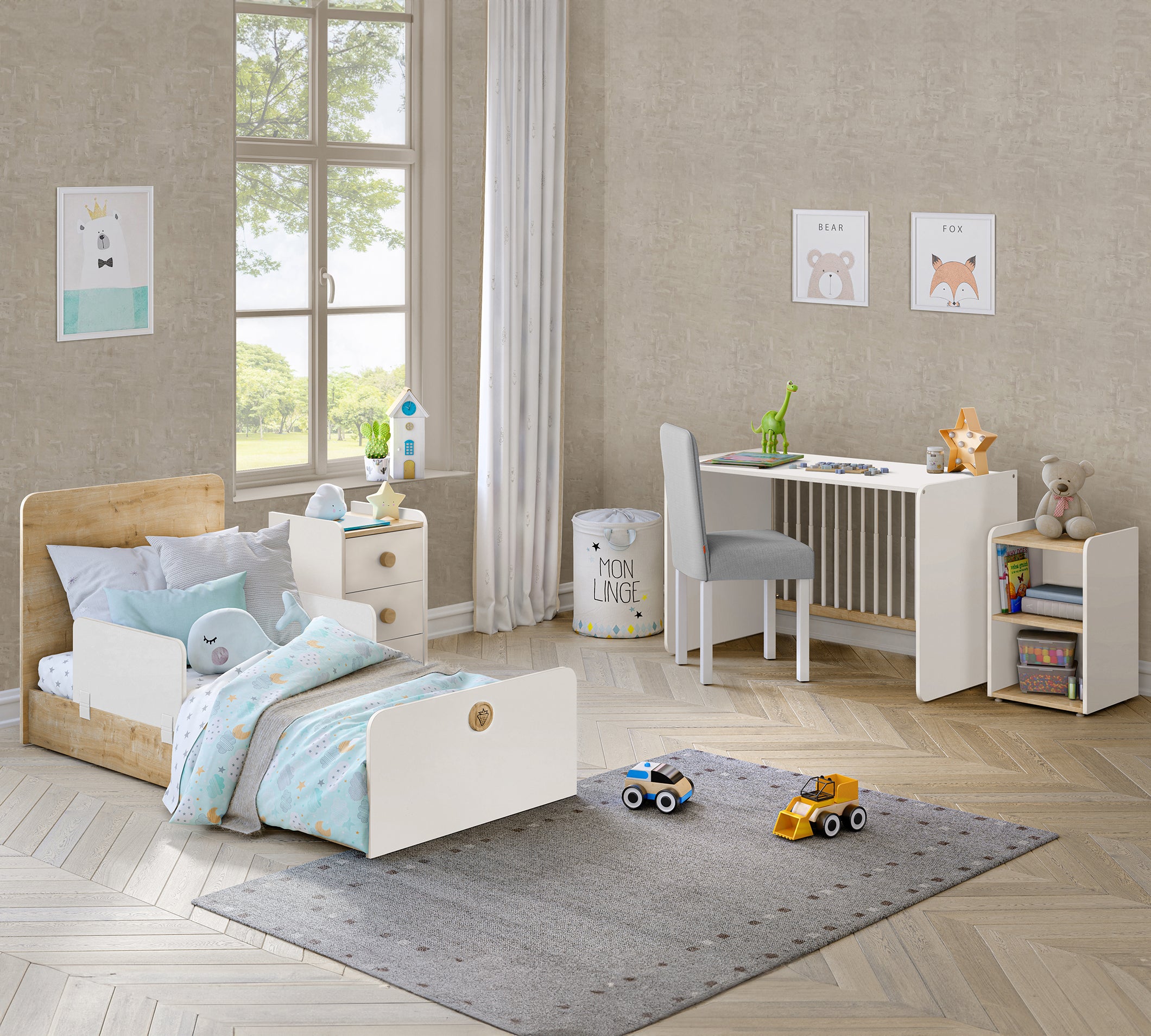 Cilek Natura Baby Schaukel- und Umbaubett (70 × 115–70 × 160 cm) – Bild 5