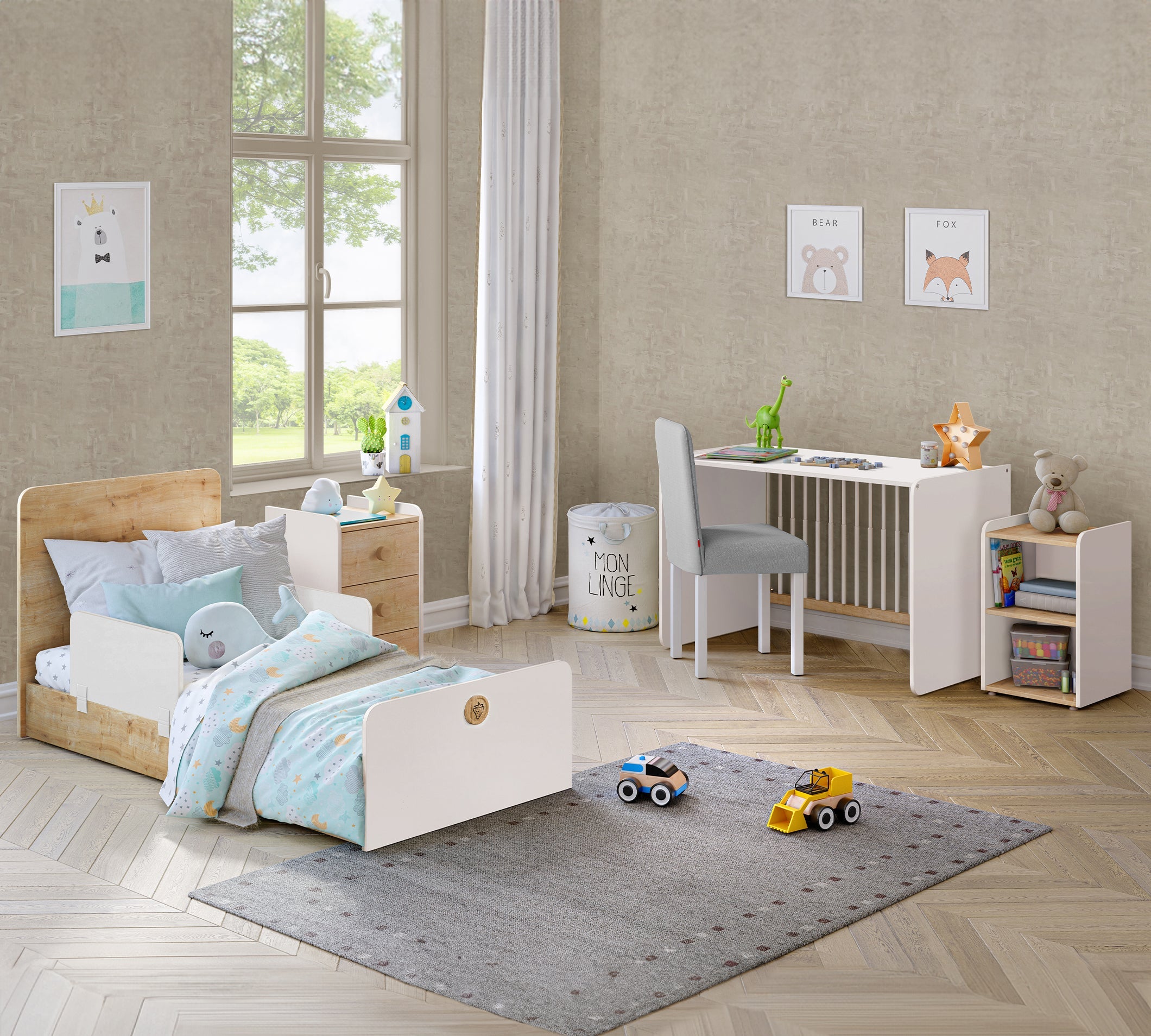 Cilek Natura Baby Schaukel- und Umbaubett (70 × 115–70 × 160 cm) – Bild 8
