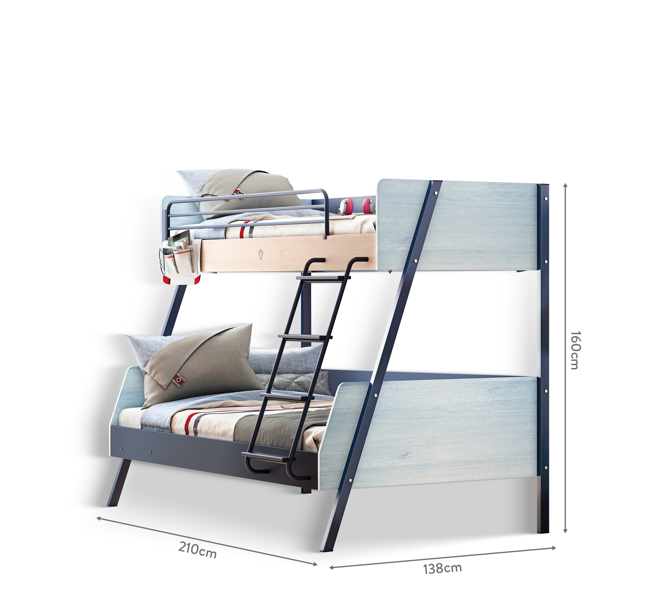 Cilek Trio Großes Etagenbett (90 × 200–120 × 200 cm) – Bild 2