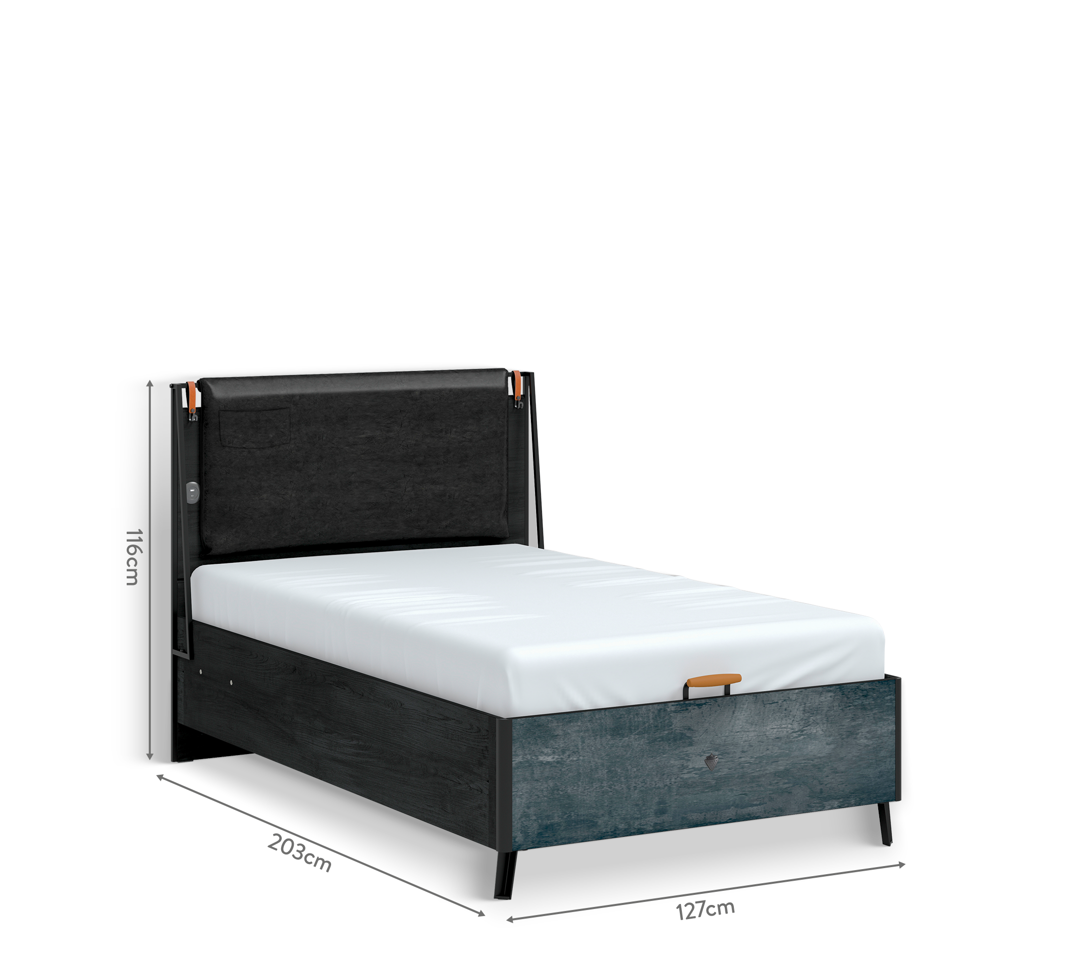 Cilek Dark Metal Line-Stauraumbett (100 × 200 cm) – Bild 4