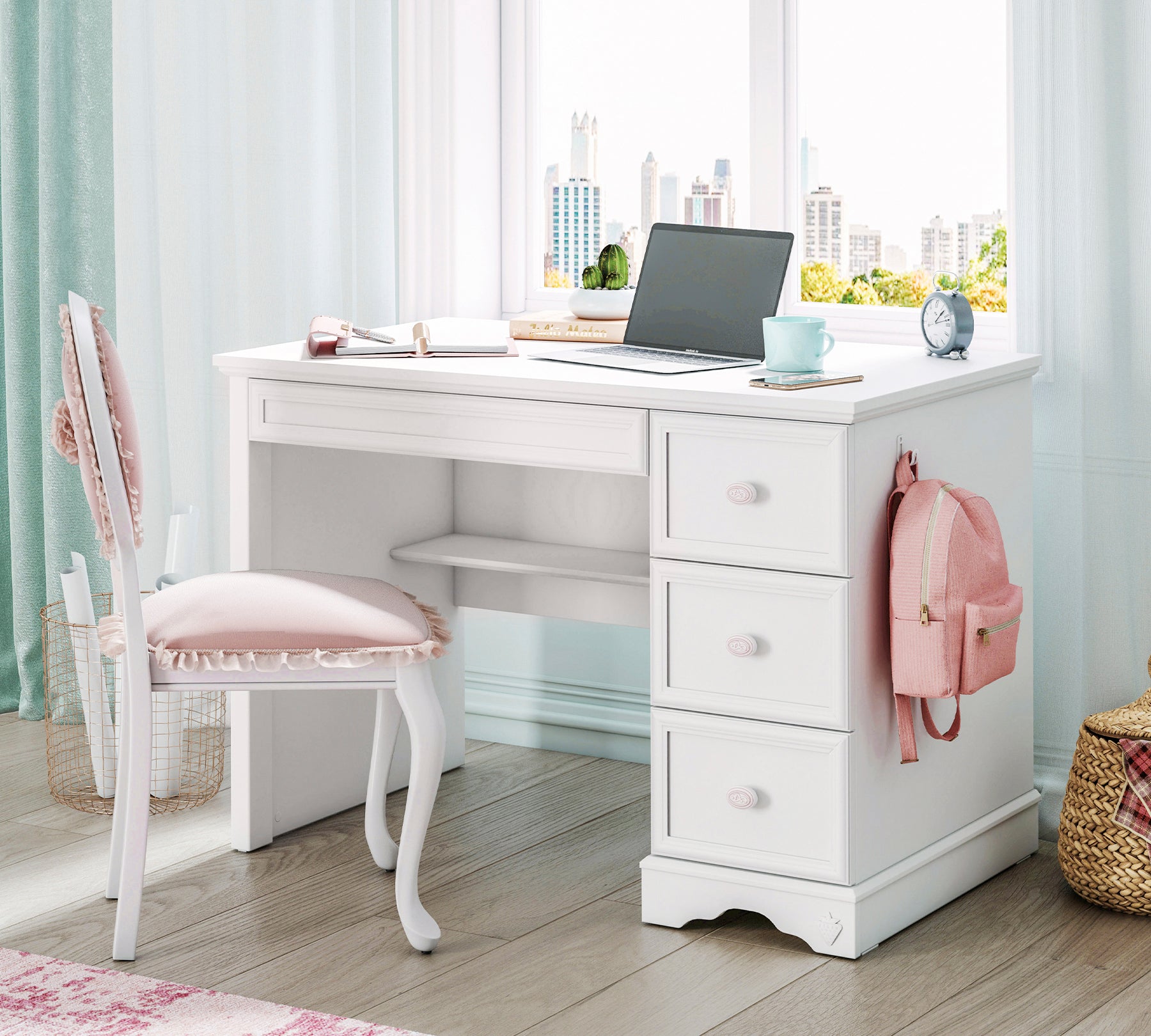 Cilek Rustik White RUSTIC Weiß Klein STUDY Schreibtisch