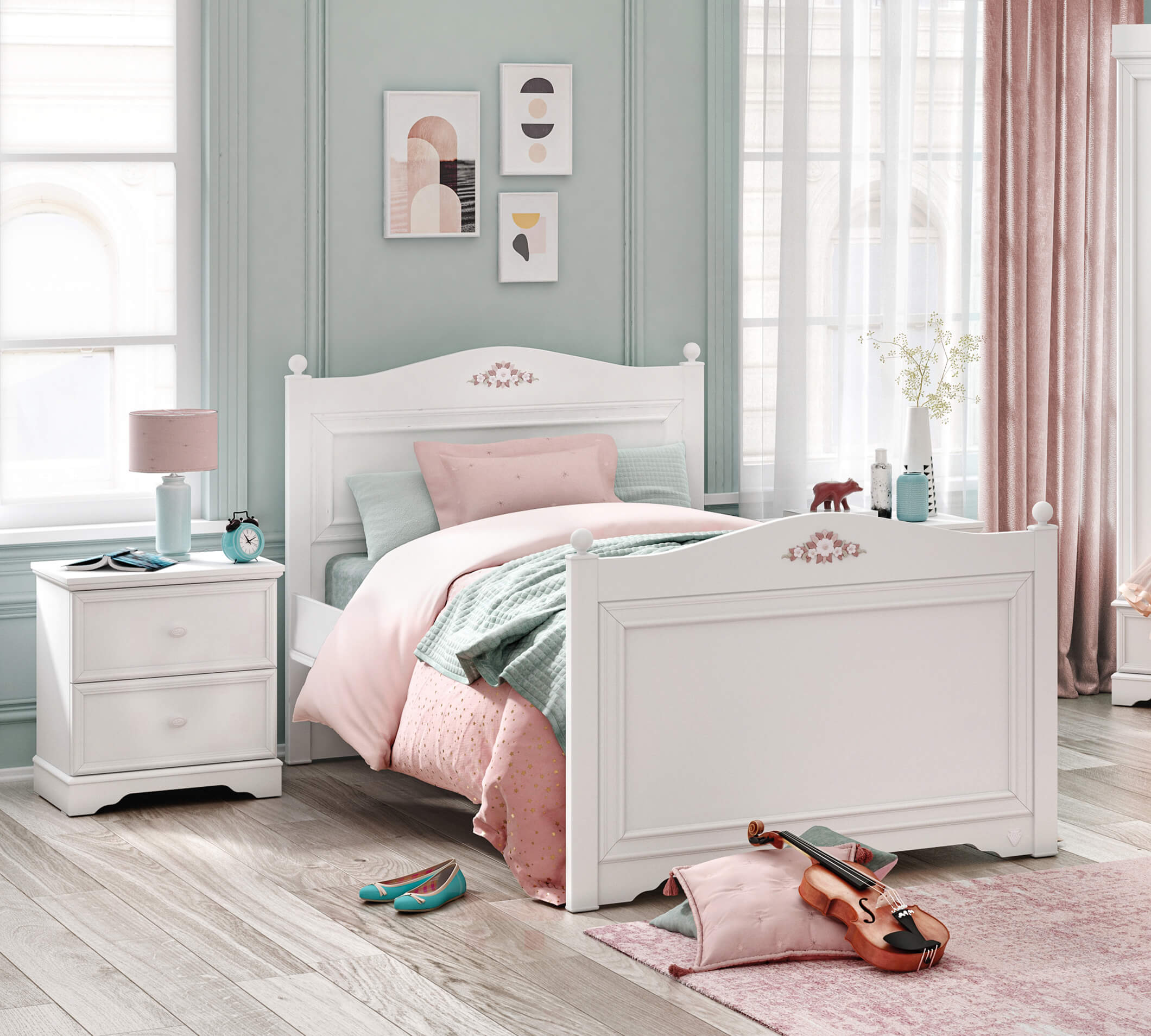 Cilek Rustik White RUSTIC Weiß Bett – Bild 5