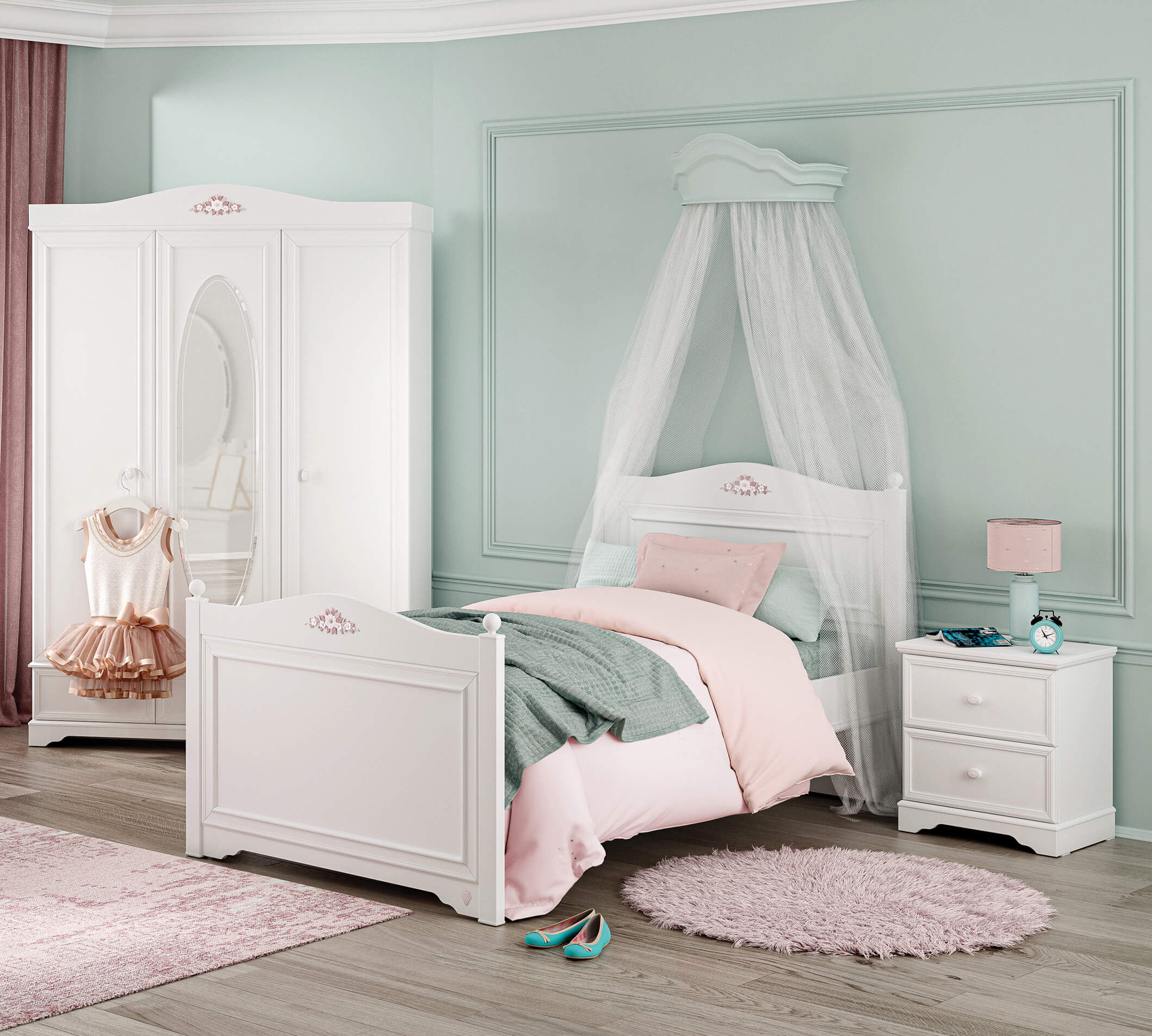 Cilek Rustik White RUSTIC Weiß Bett – Bild 6