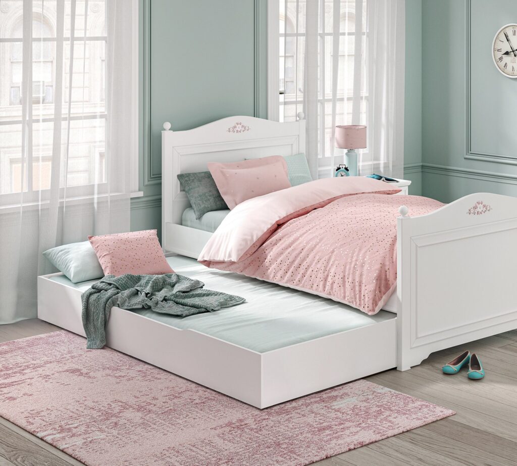 Cilek Rustik White Ausziehbett (90 × 190 cm)