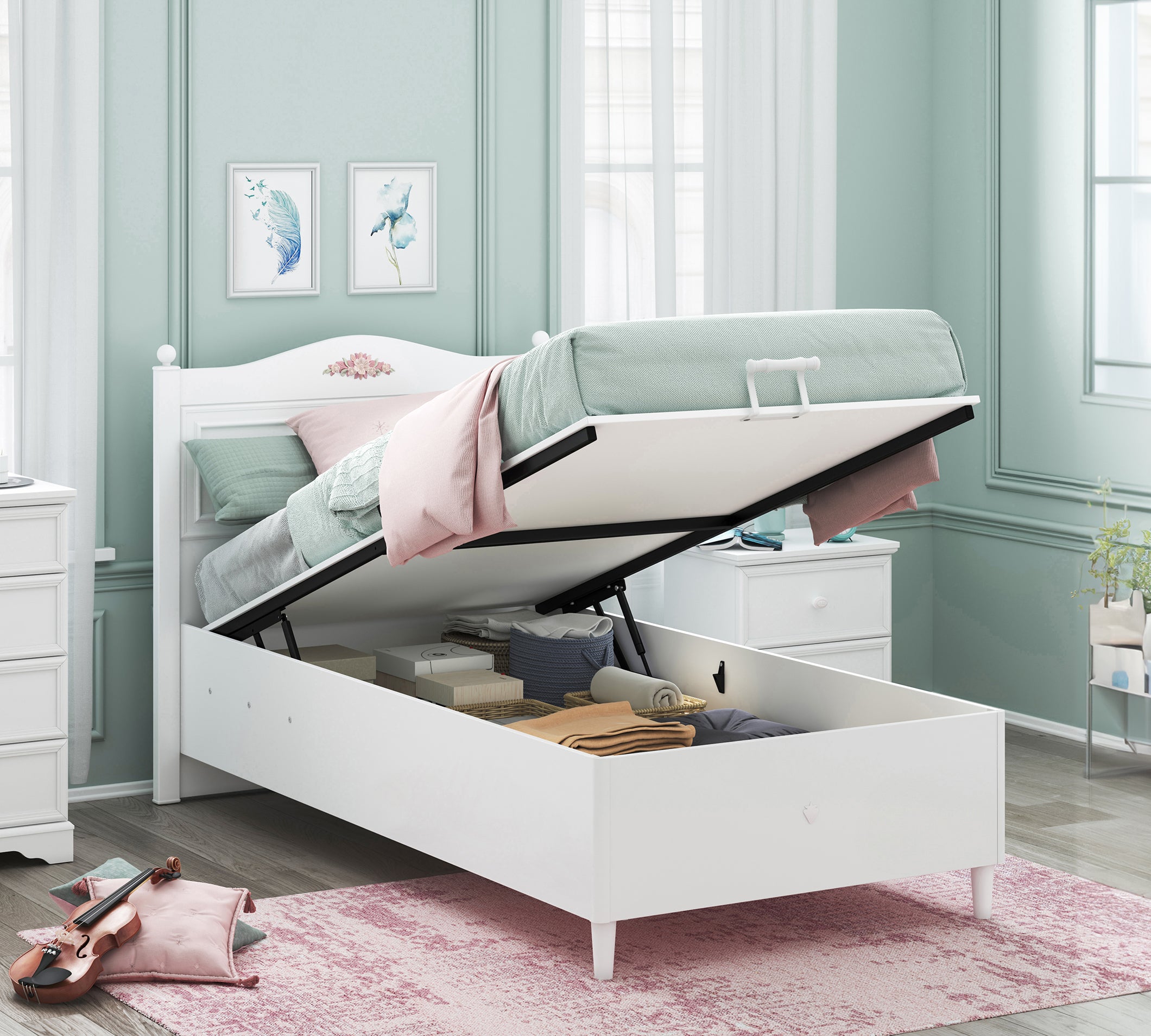 Cilek Rustik White RUSTIC Weiß Bett WITH BASE – Bild 2