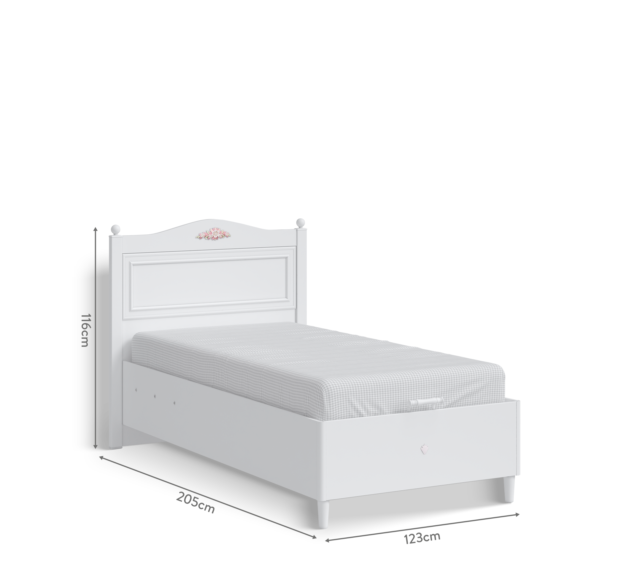 Cilek Rustik White RUSTIC Weiß Bett WITH BASE – Bild 3