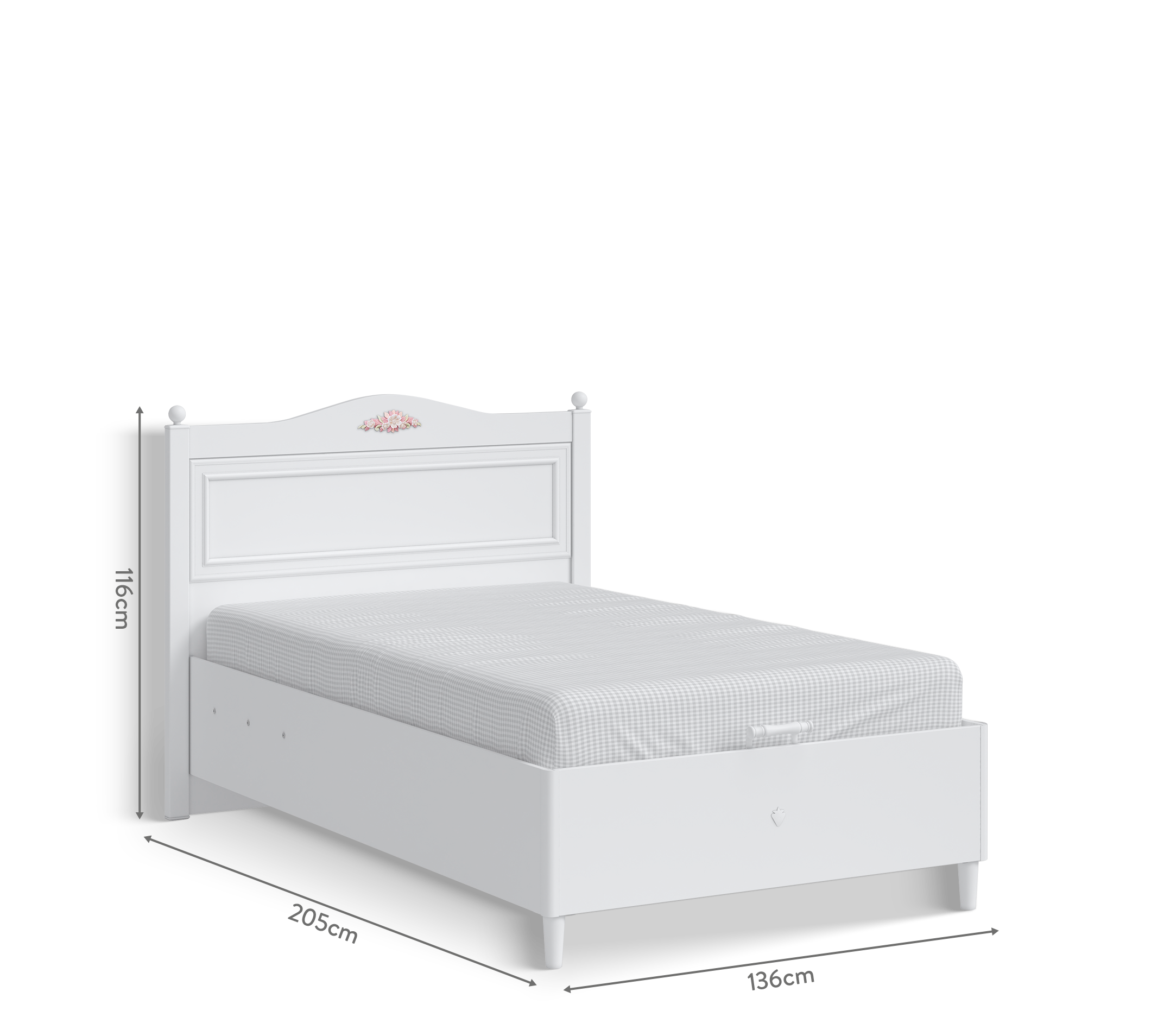 Cilek Rustik White RUSTIC Weiß Bett WITH BASE – Bild 4