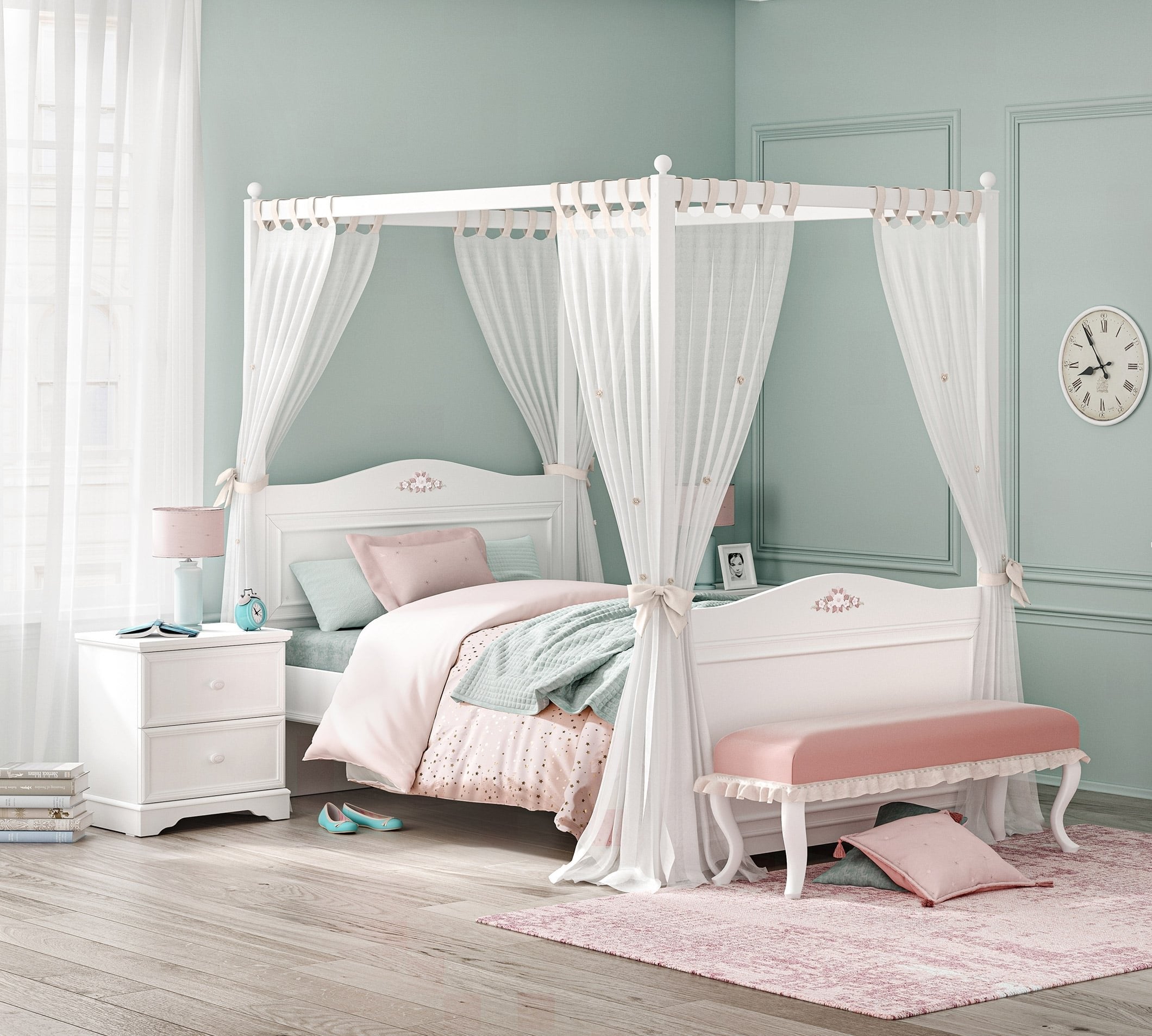 Cilek Rustik White RUSTIC Weiß Bett CANOPY POLE – Bild 3