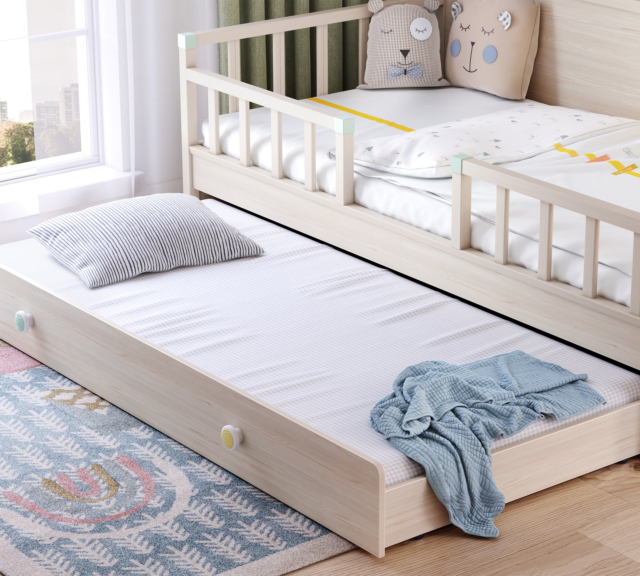Cilek Ausziehbett mit Griff (montes Natur) (90 × 190 cm) – Bild 5