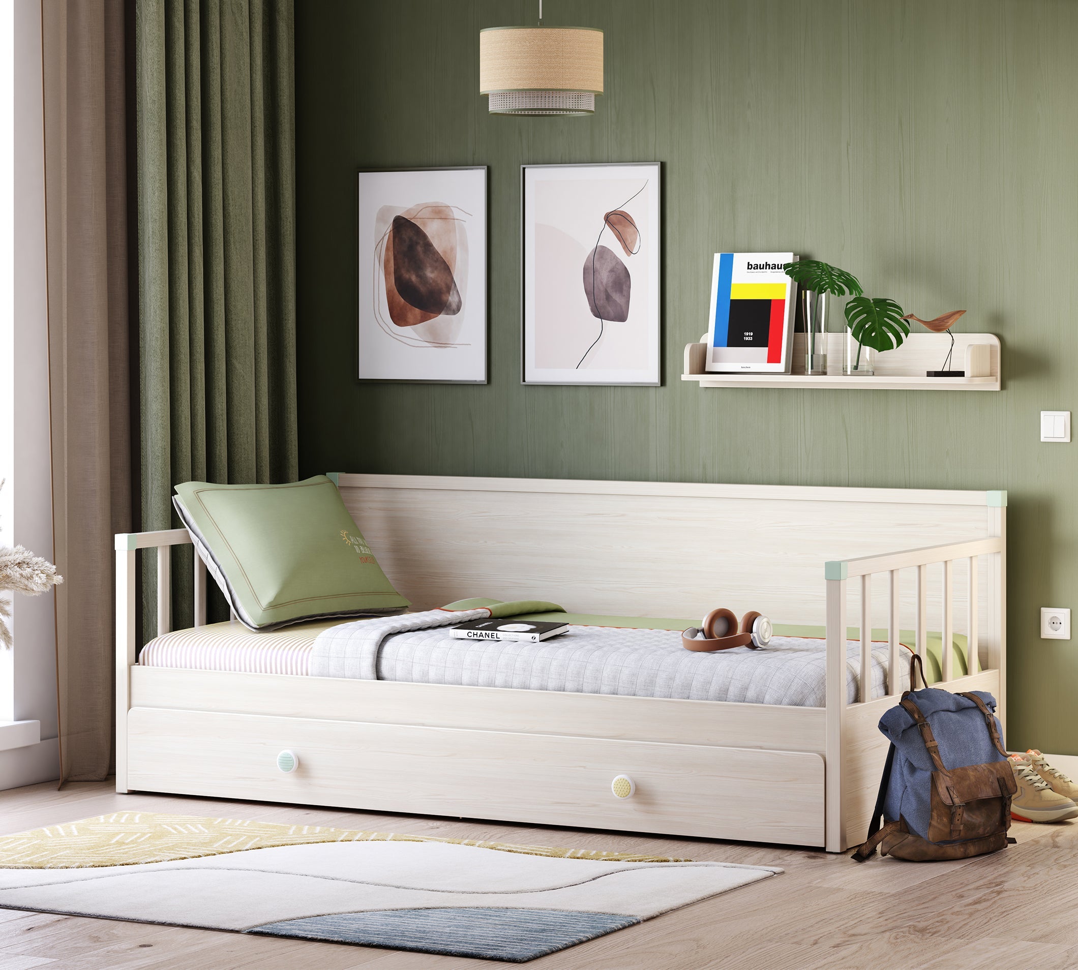 Cilek Ausziehbett mit Griff (montes Natur) (90 × 190 cm) – Bild 7