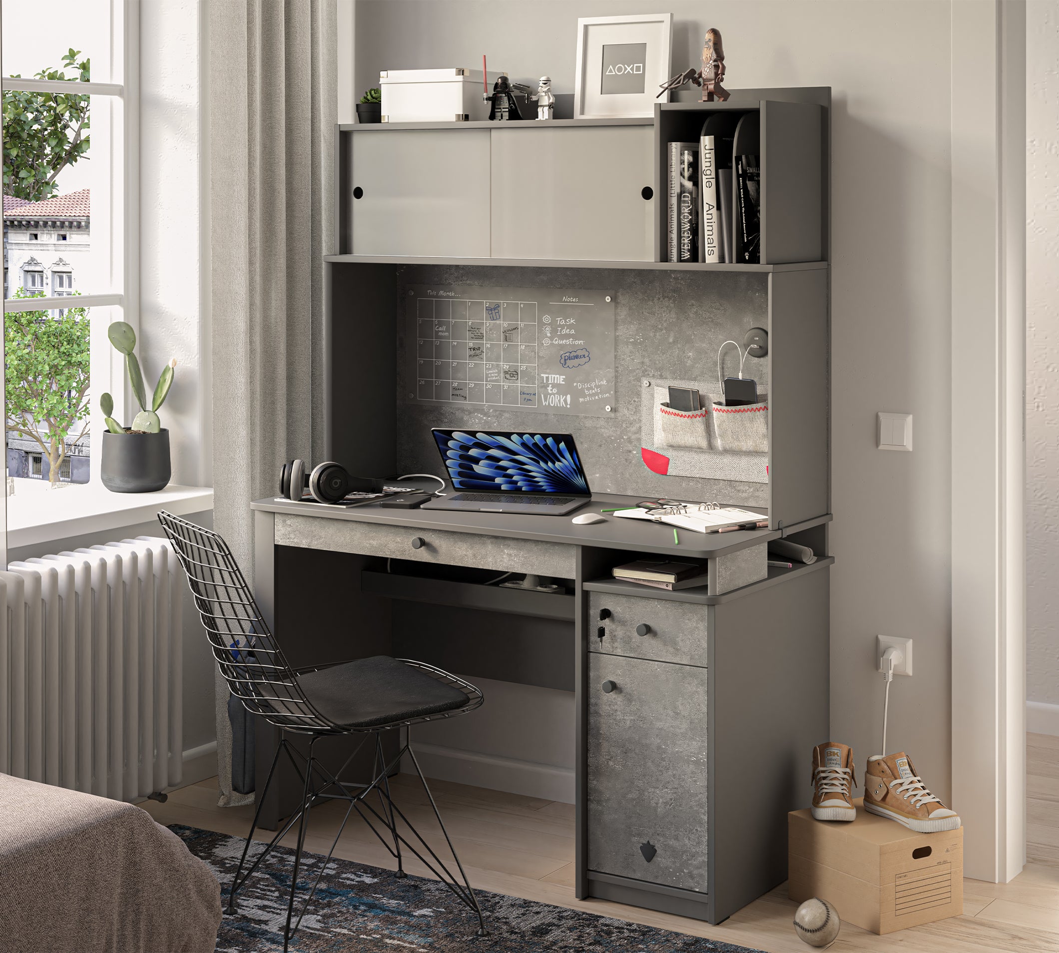 Cilek Space Gray Space Grau Groß STUDY Schreibtisch – Bild 3