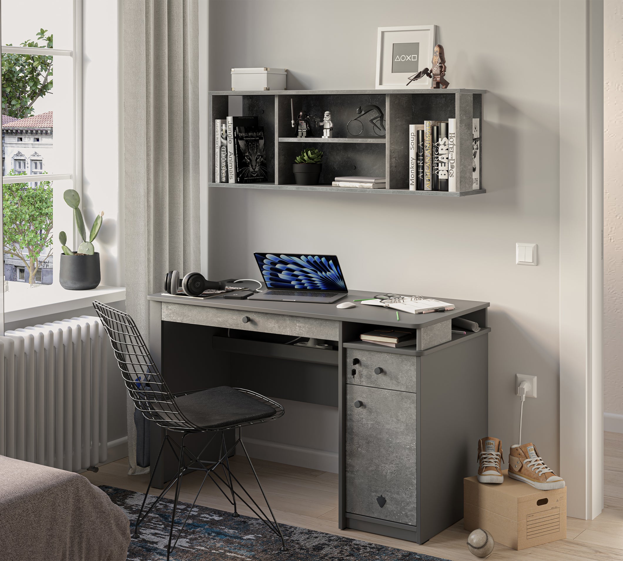 Cilek Space Gray Space Grau Groß STUDY Schreibtisch