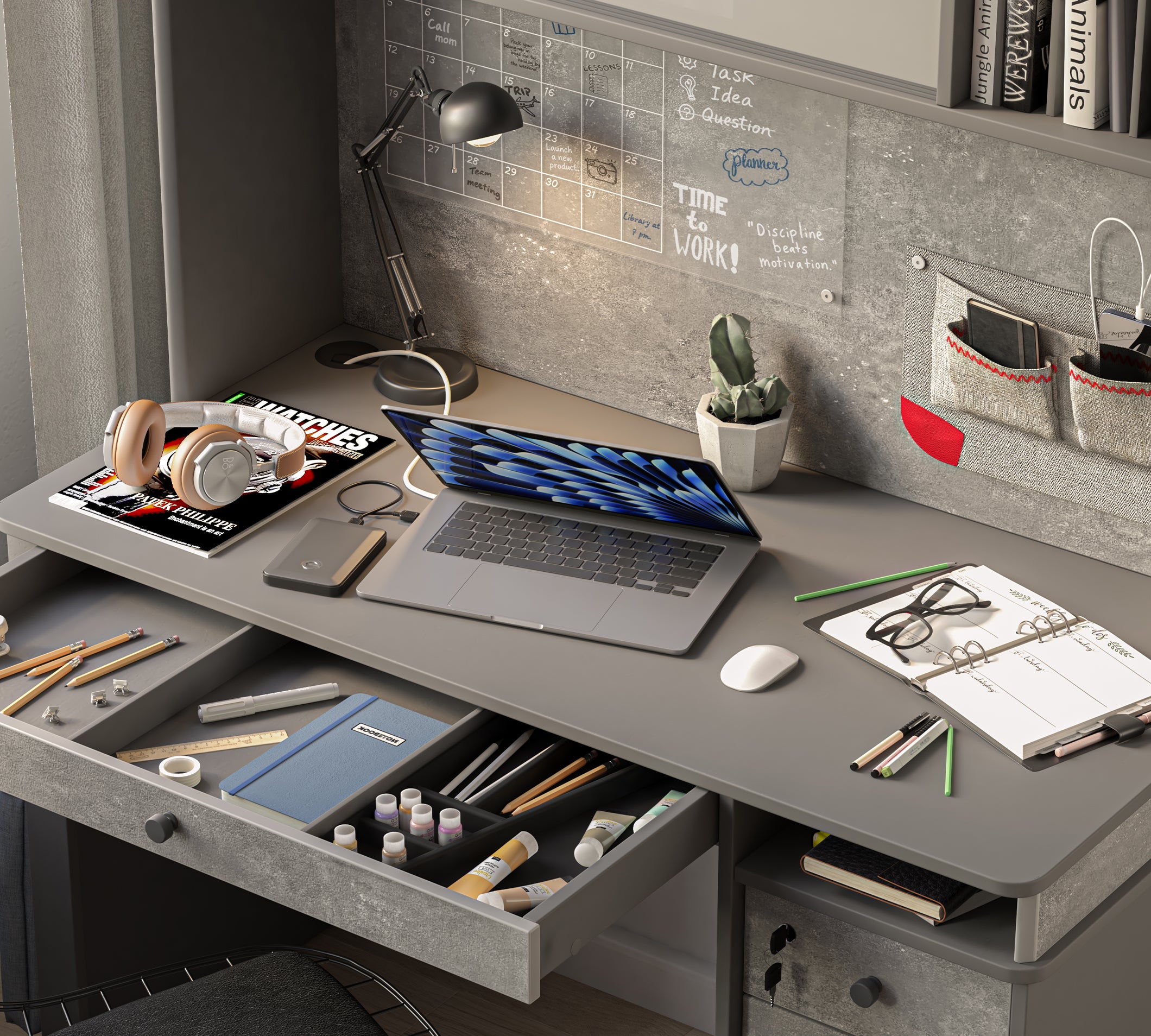 Cilek Space Gray Space Grau Groß STUDY Schreibtisch – Bild 2