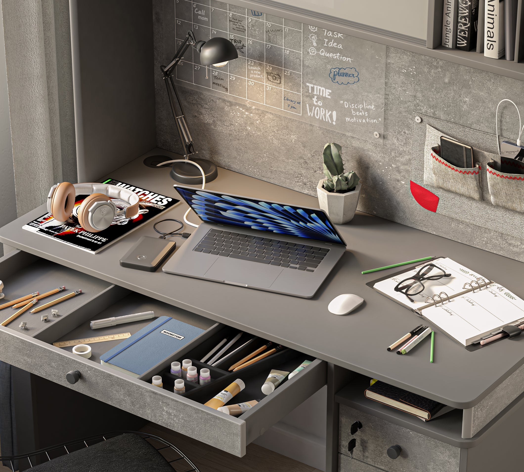 Cilek Space Gray Space Grau Groß STUDY Schreibtisch – Bild 6