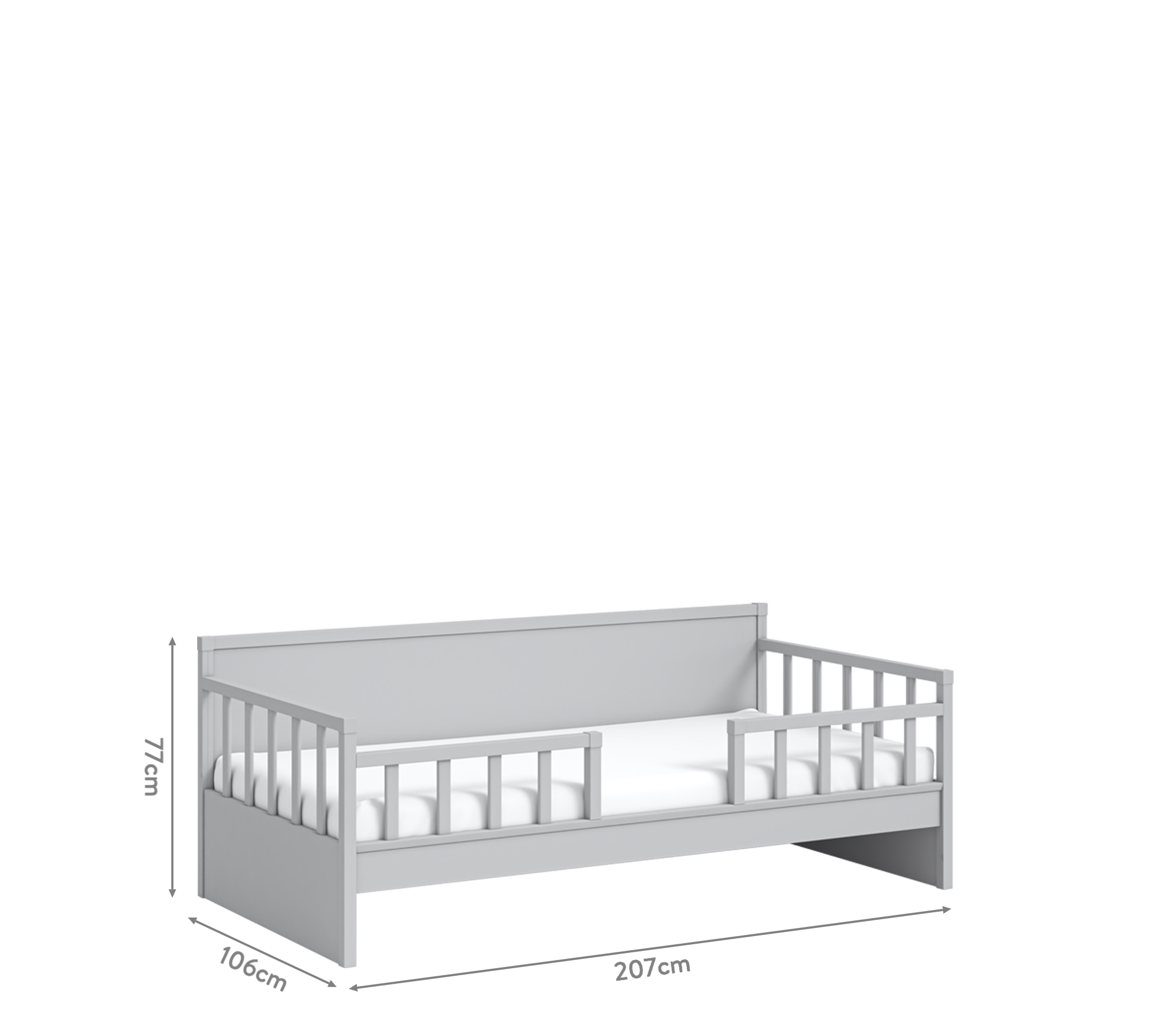 Cilek Tagesbett Bett WITHOUT ROOF (grau) (100X200 CM) – Bild 3