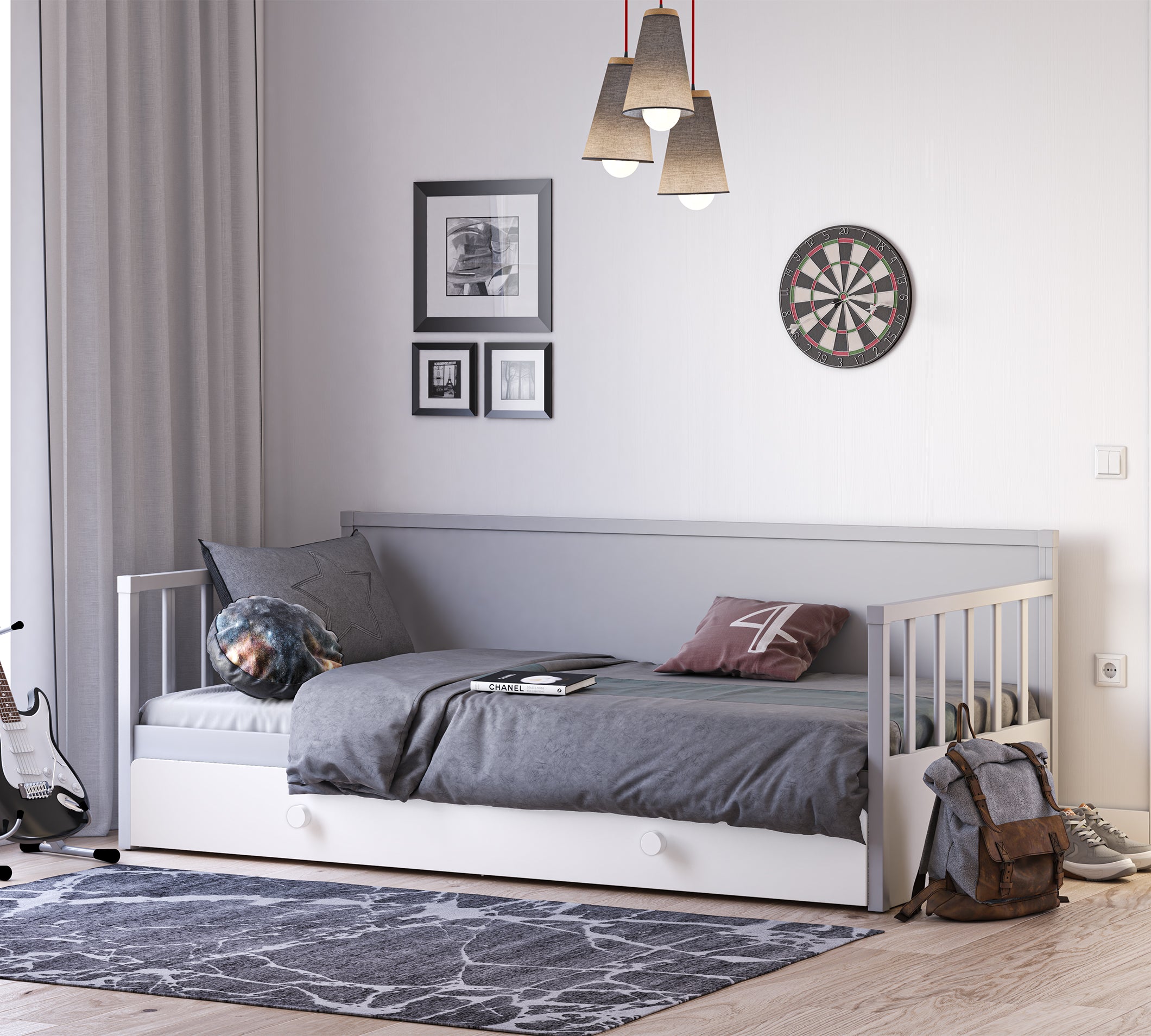 Cilek Ausziehbett WITH HANDLE (grau) (90X190 CM) – Bild 7