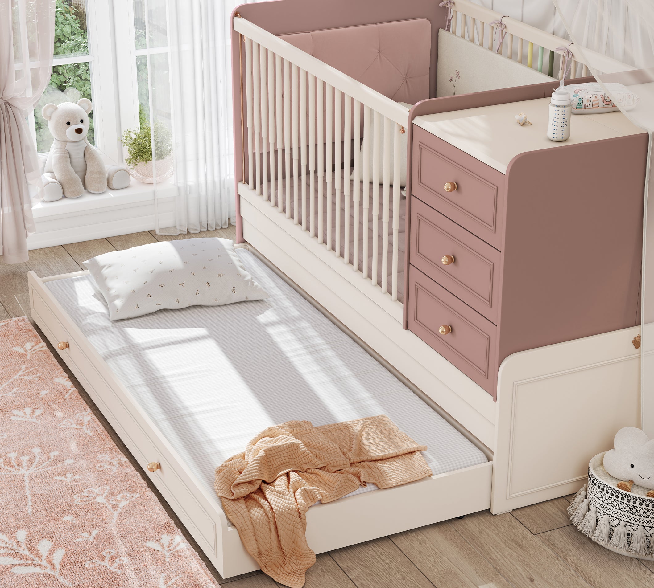 Cilek Baby Elegance Baby Cilek Elegance SL CONVERTIBLE Babybett (mit Elternbett)(80X180 CM) – Bild 7