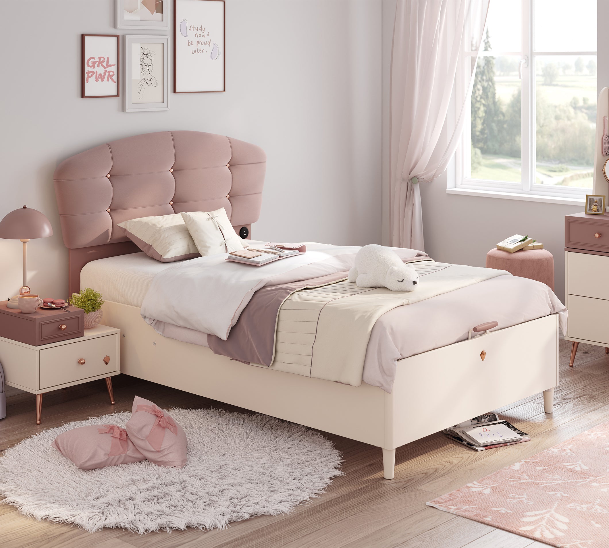Cilek Elegance Stauraumbett mit flachem Kopfteil (120 × 200 cm) – Bild 4