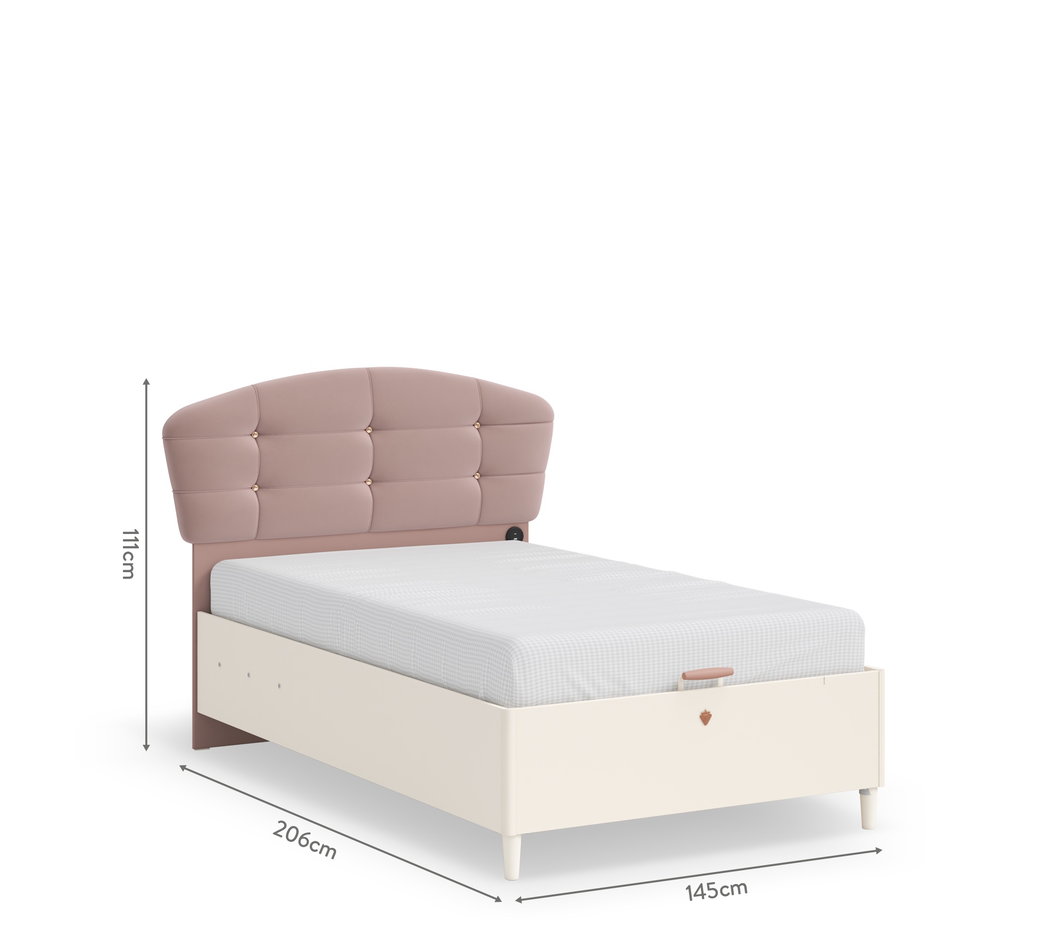 Cilek Elegance Stauraumbett mit flachem Kopfteil (120 × 200 cm) – Bild 13