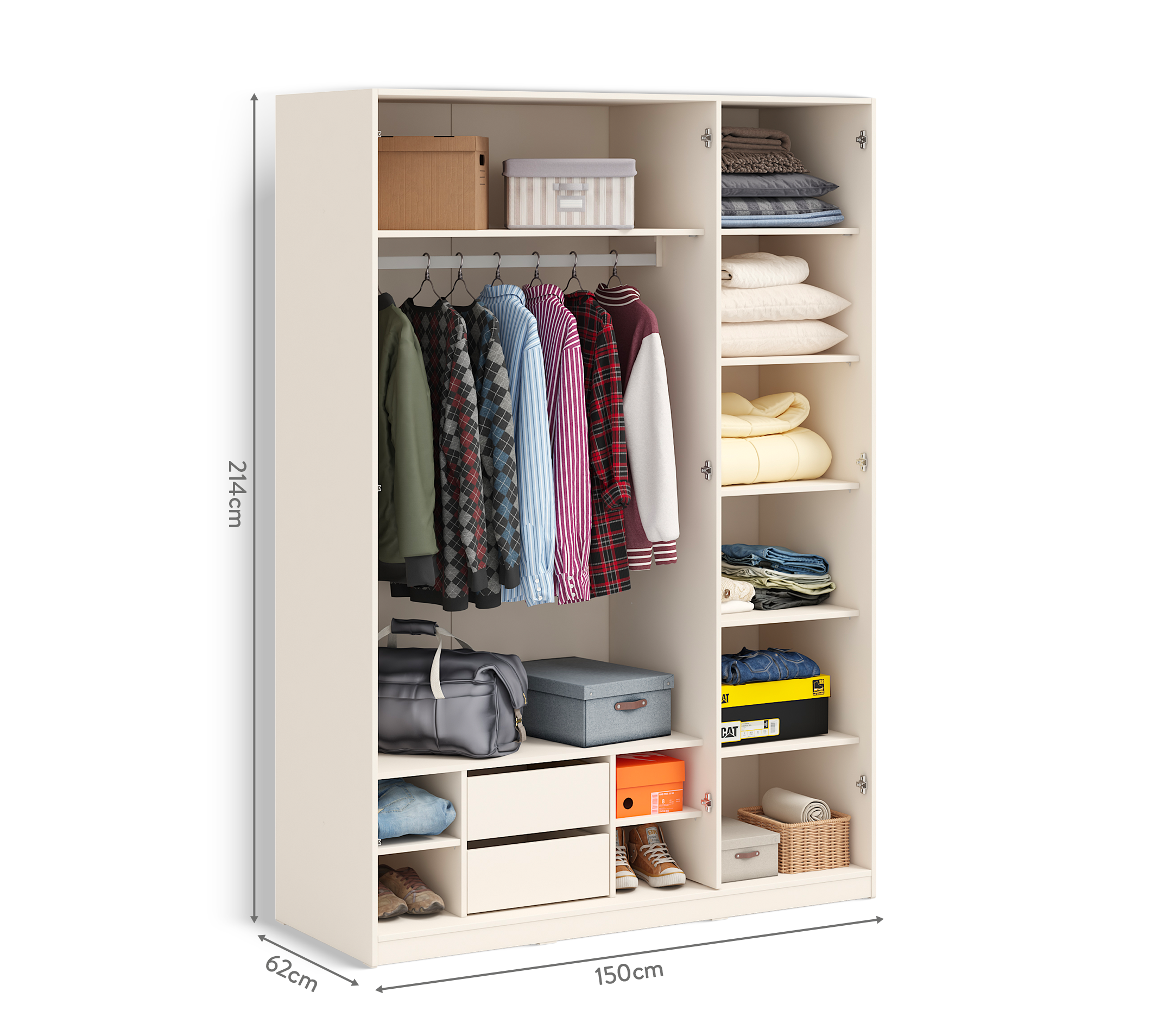 Cilek Varia Cream 3 DOORS Kleiderschrank WITH MIRROR – Bild 6