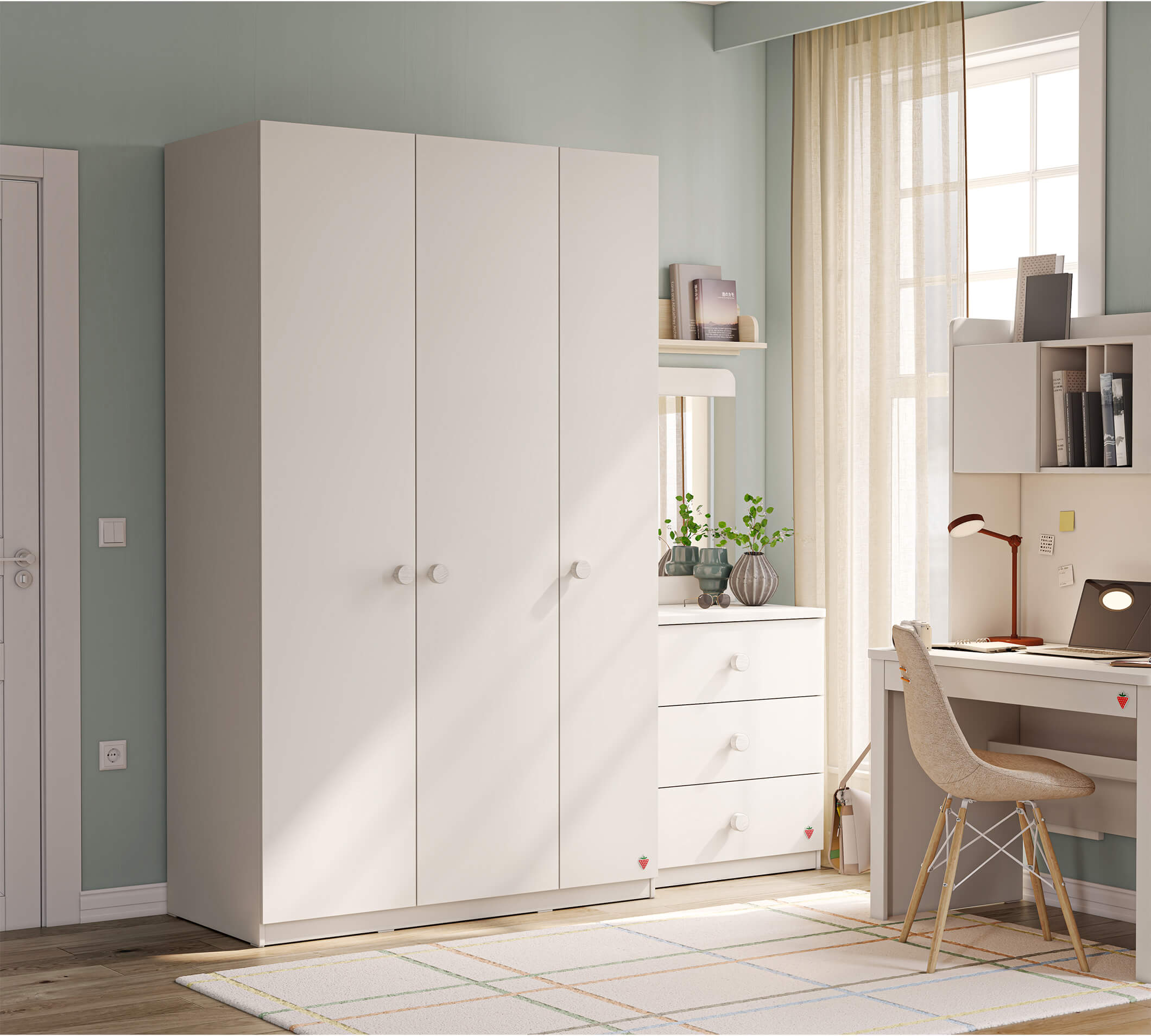 Cilek Varia Cream 3 DOORS LINE Kleiderschrank