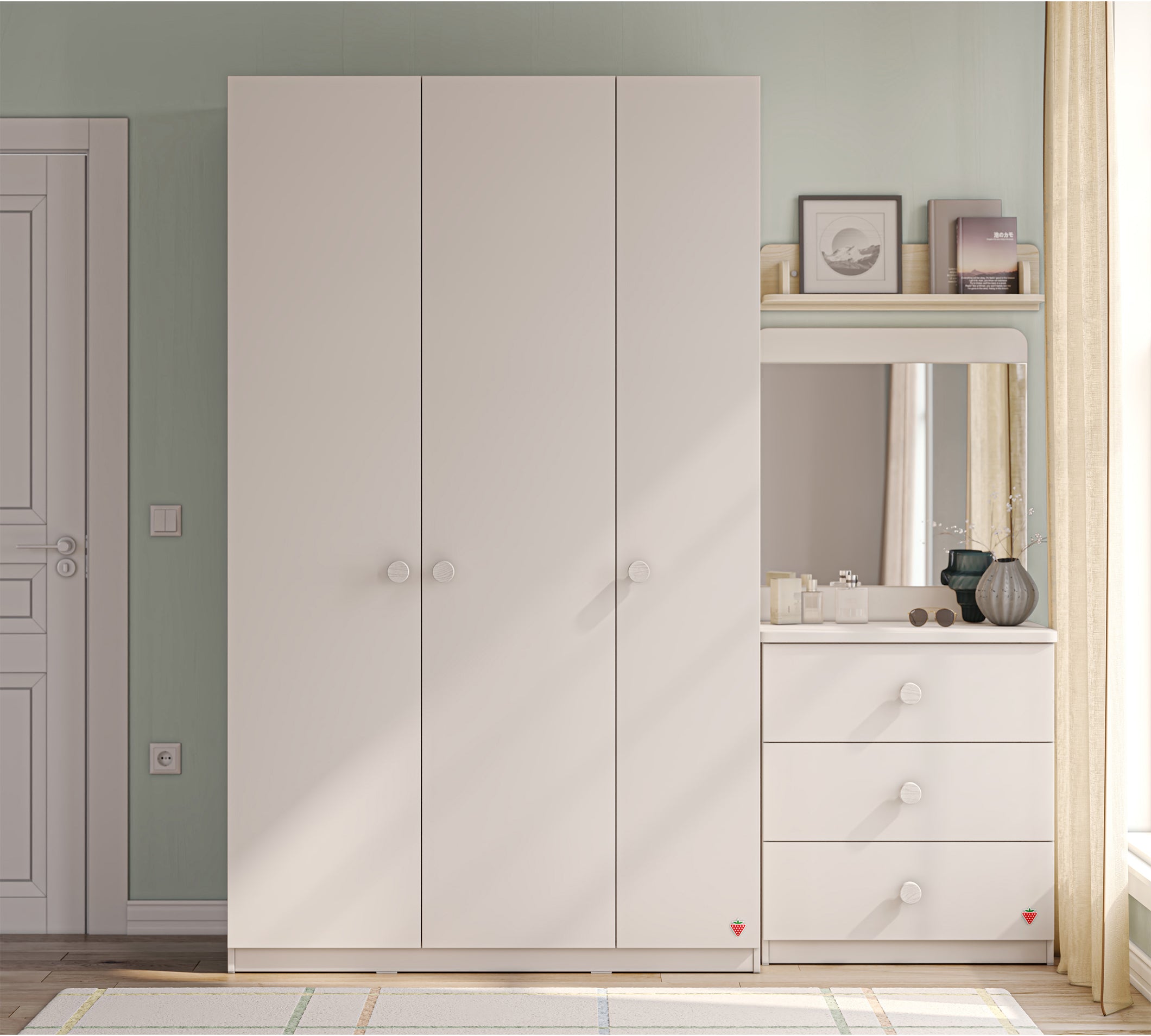Cilek Varia Cream 3 DOORS LINE Kleiderschrank – Bild 3