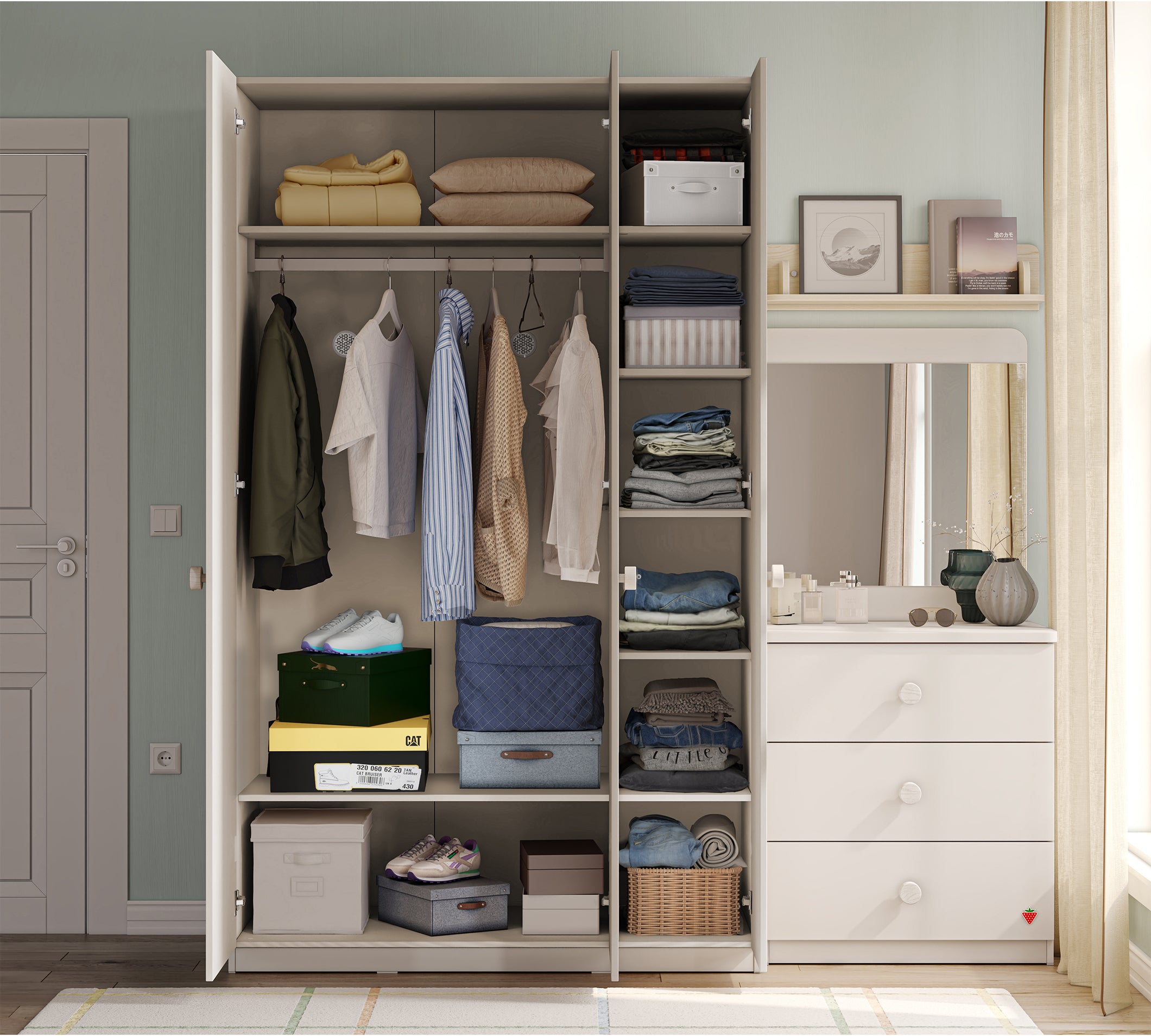 Cilek Varia Cream 3 DOORS LINE Kleiderschrank – Bild 2