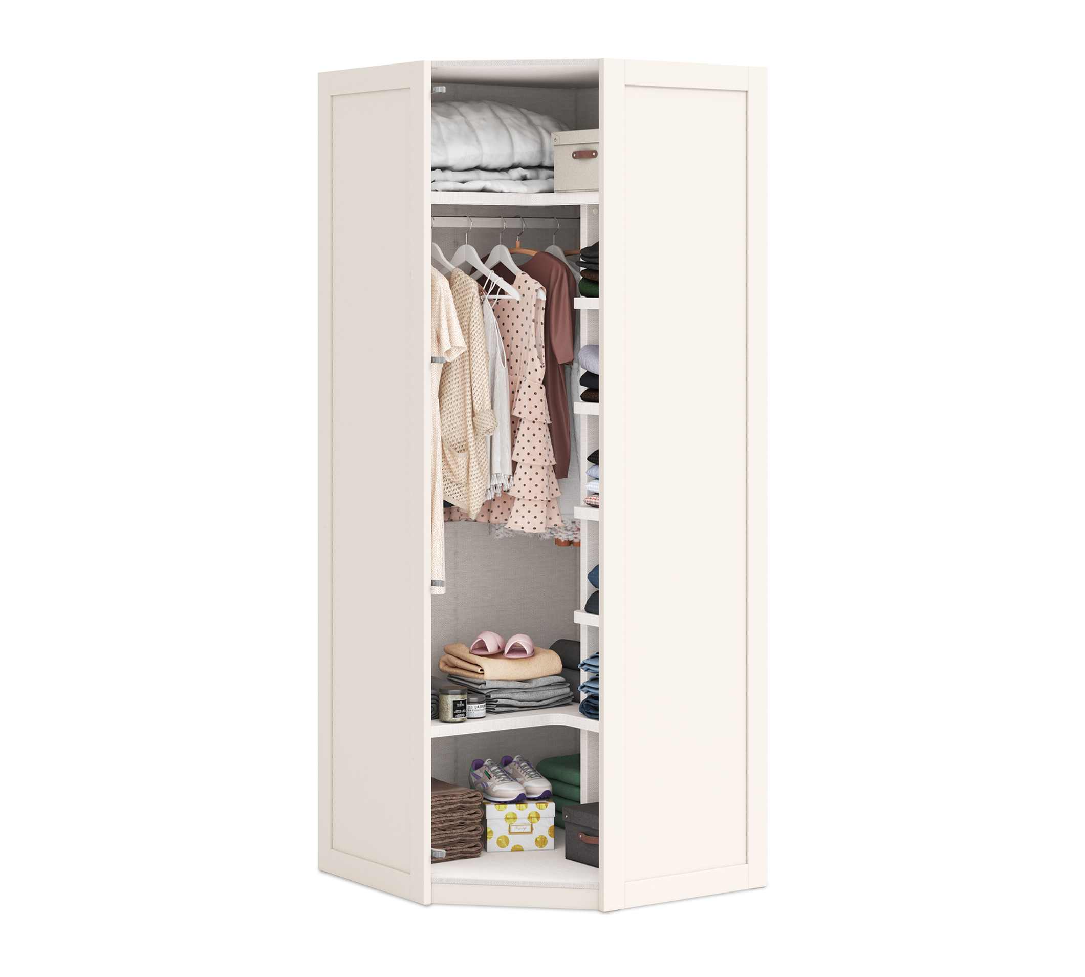 Cilek CORNER Tür Kleiderschrank CREAM (glass Tür) – Bild 8