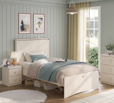 Cilek Varia Cream Bett mit flachem Kopfteil (100 × 200 cm)