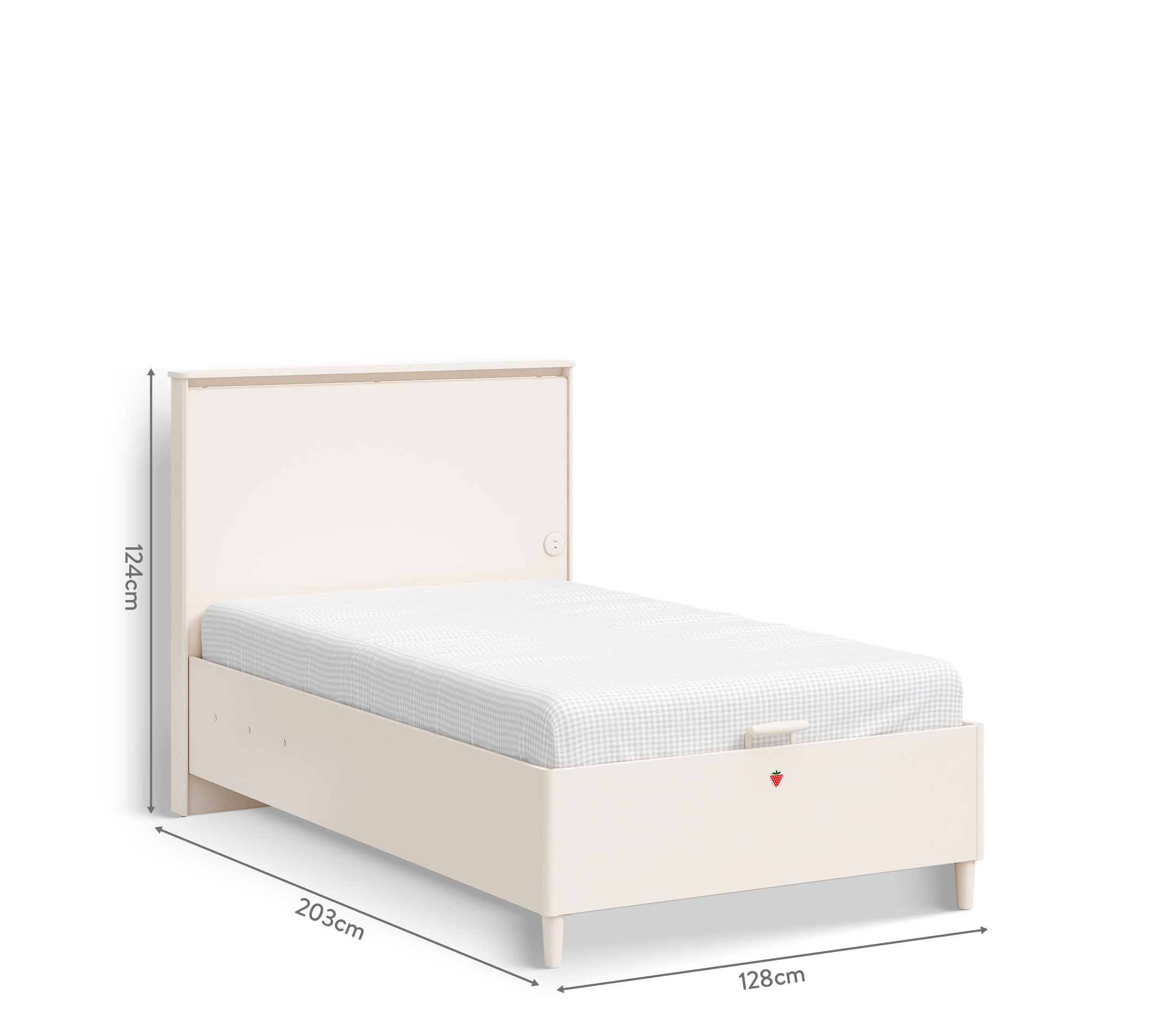 Cilek Varia Cream Stauraumbett mit flachem Kopfteil (100 × 200 cm) – Bild 6