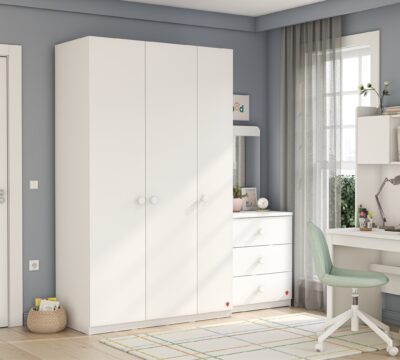 Cilek Varia White 3-türiger Line-Kleiderschrank