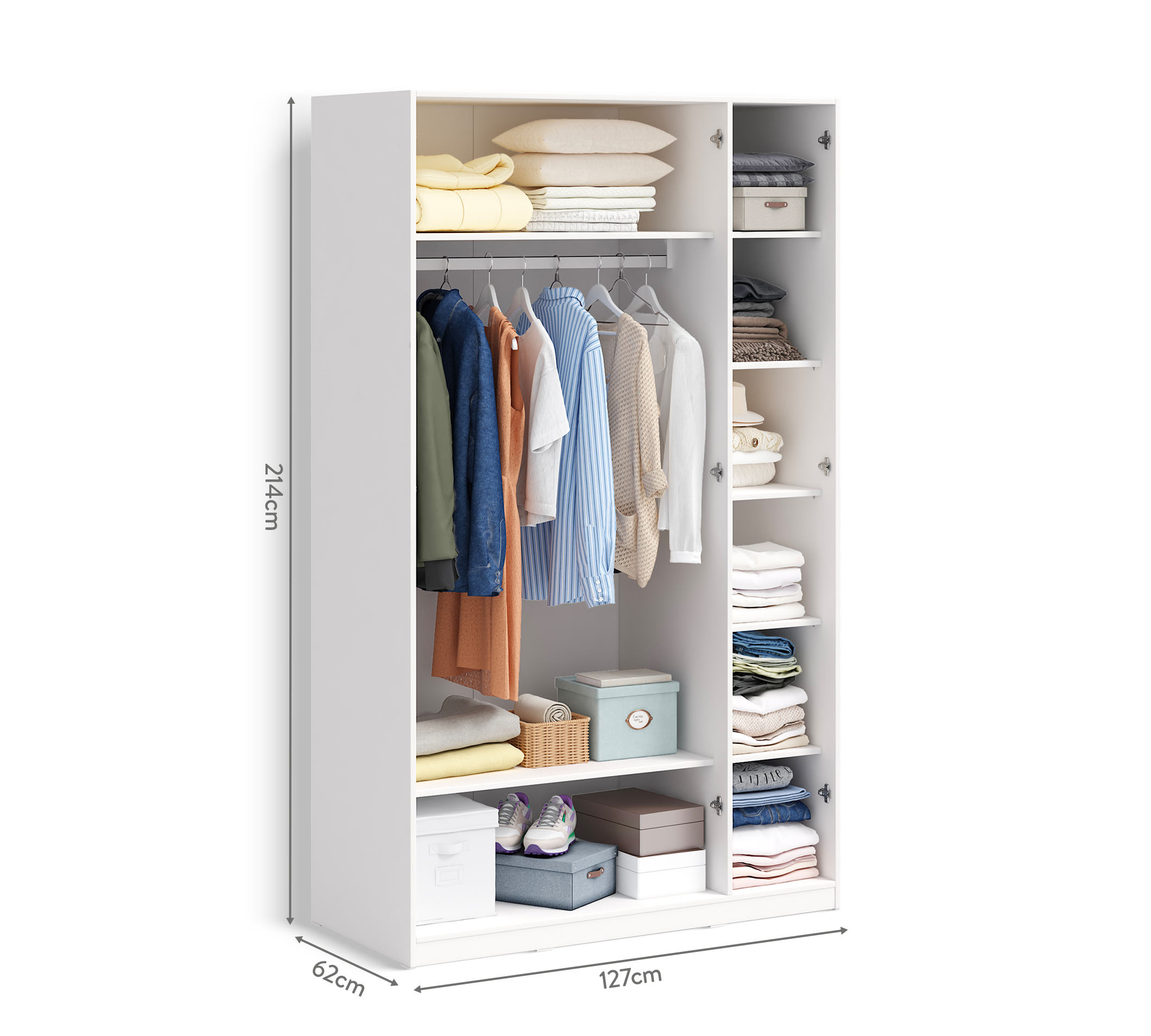 Cilek Varia White Varia Weiß 3 DOORS LINE Kleiderschrank – Bild 4