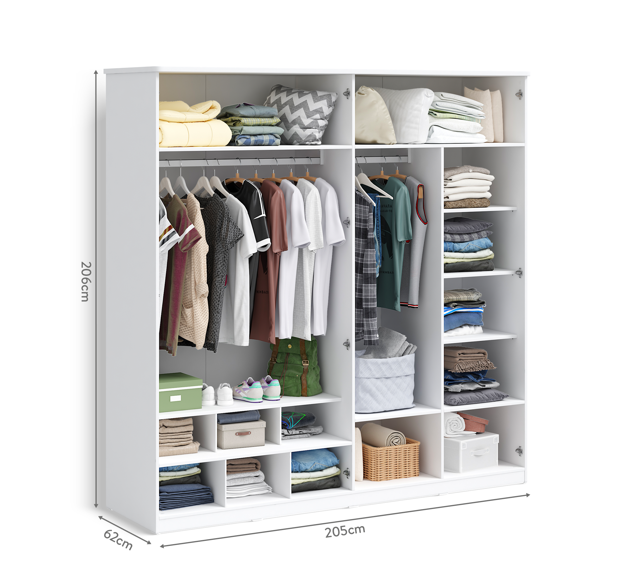 Cilek Varia White Varia Weiß 4 DOORS Kleiderschrank – Bild 4