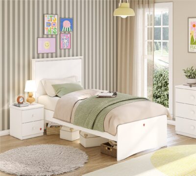 Cilek Varia White Bett mit flachem Kopfteil (100 × 200 cm)