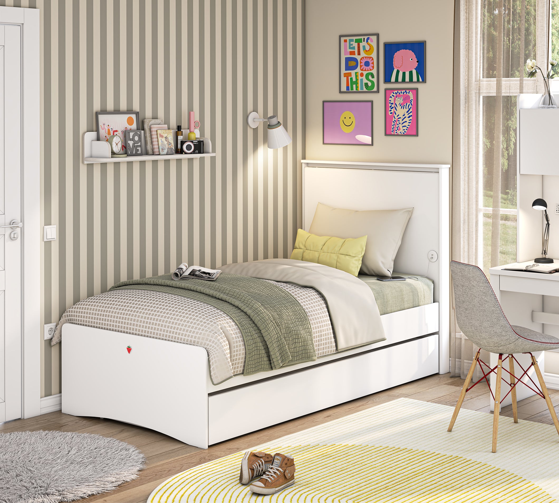 Cilek Varia White Varia Weiß Ausziehbett (90X190 CM) – Bild 2