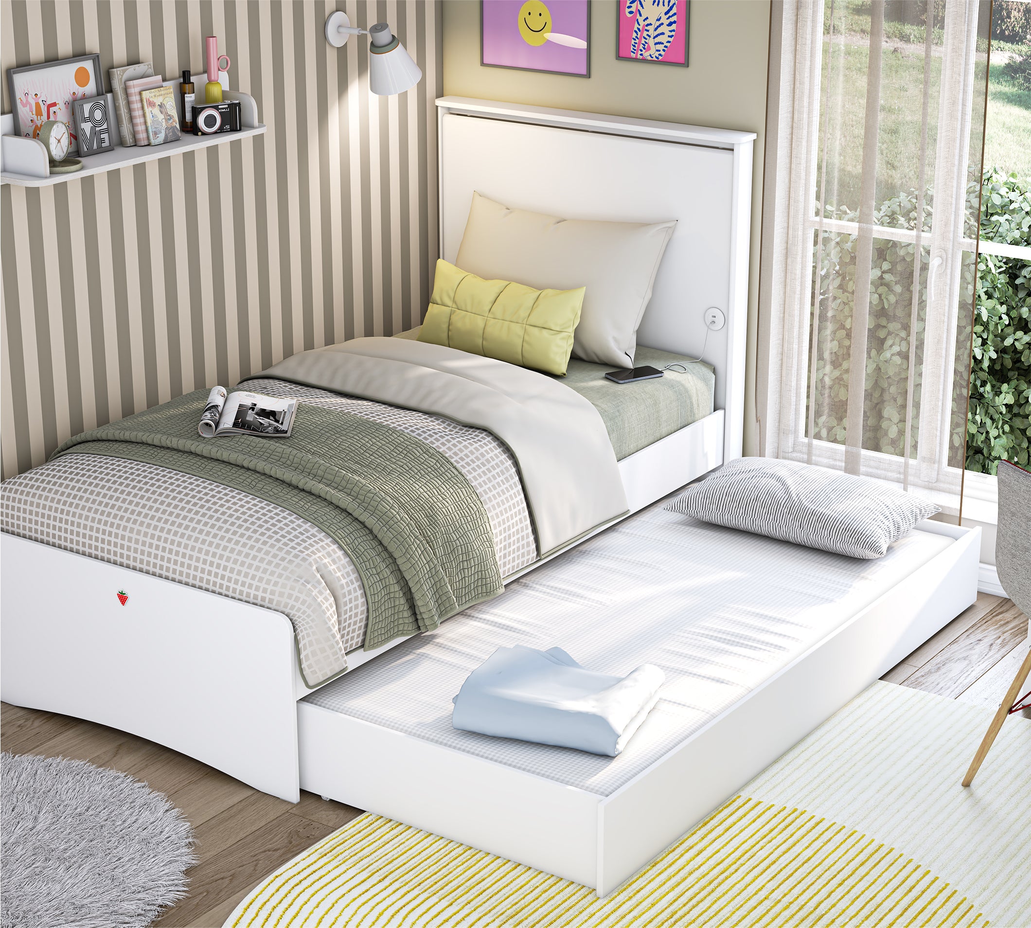 Cilek Varia White Varia Weiß Ausziehbett (90X190 CM)