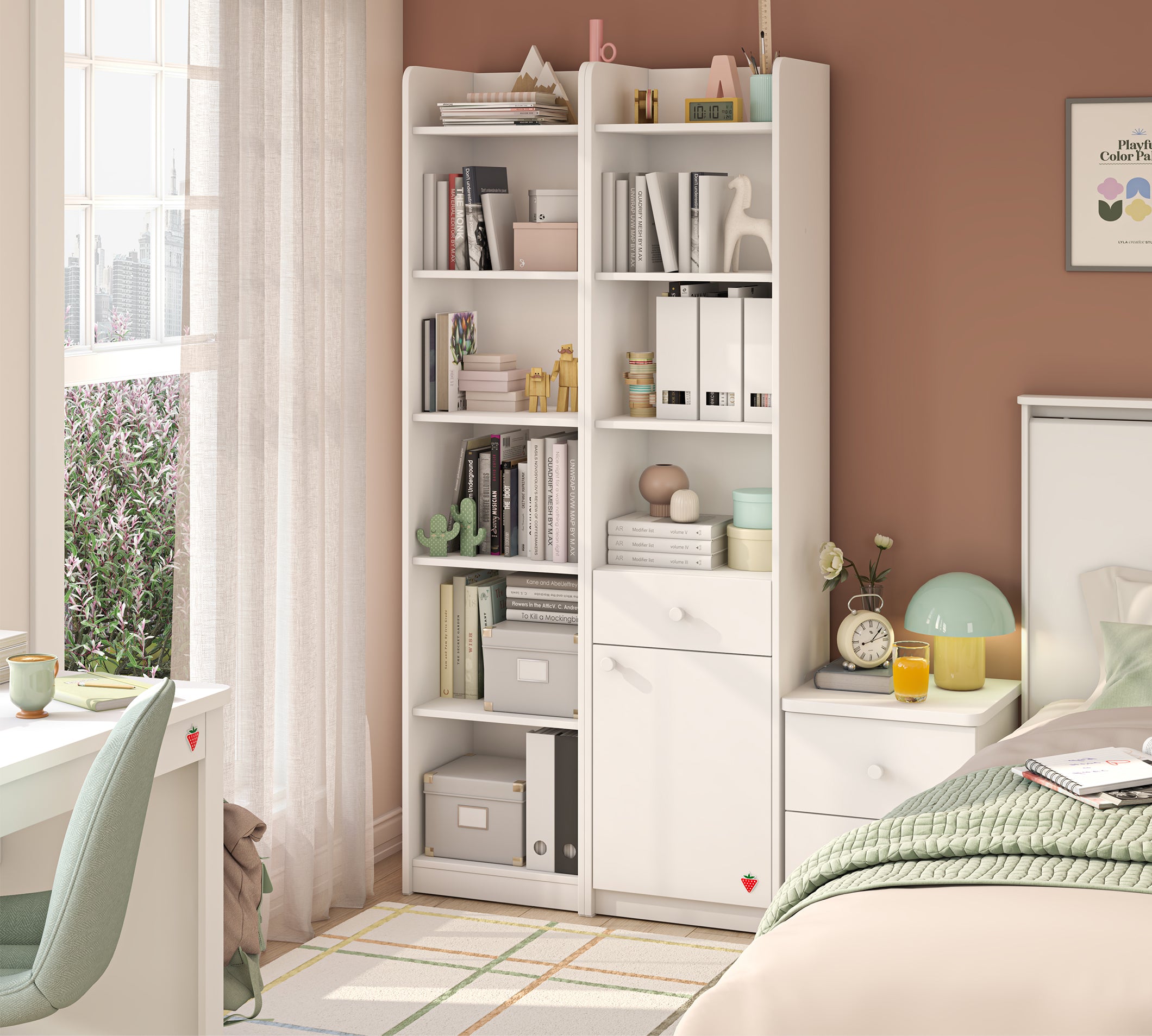 Cilek Varia White Varia Weiß Bücherregal WITH Schublade