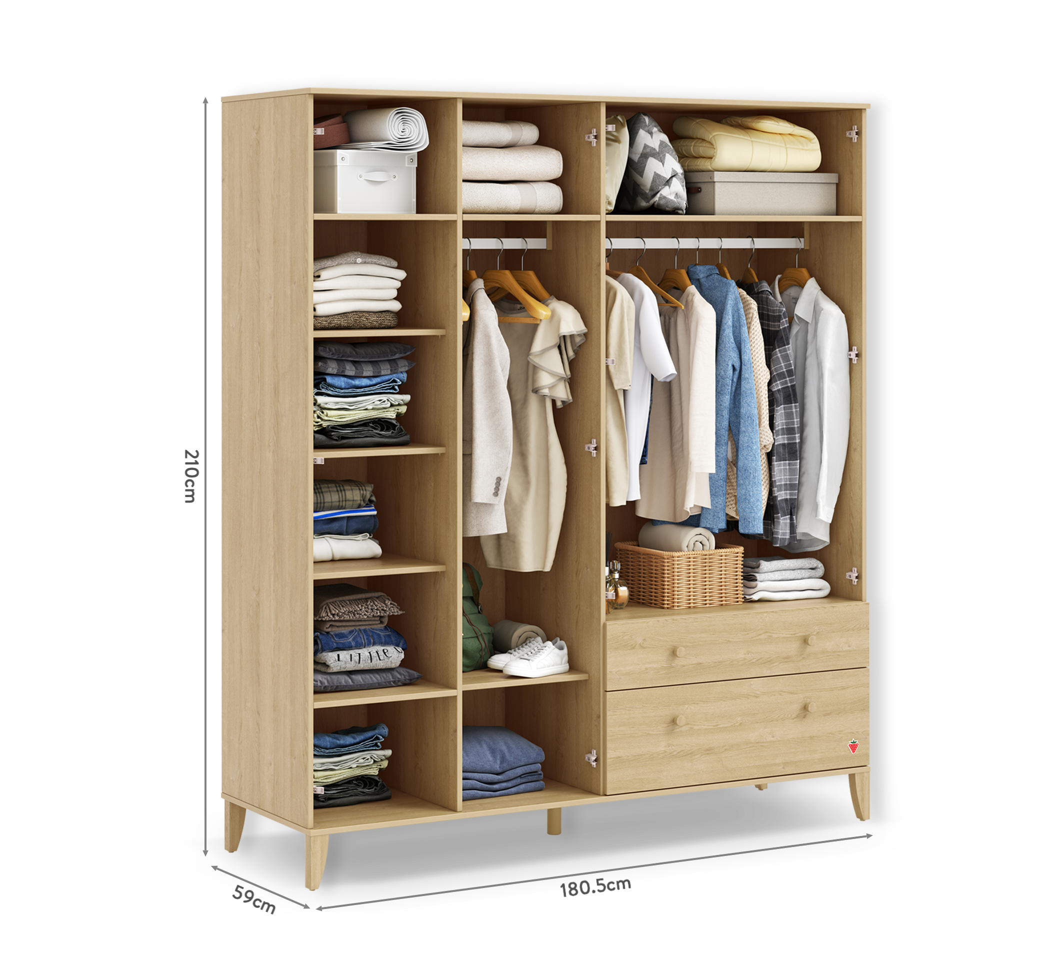 Cilek Loof 4-türiger Kleiderschrank – Bild 5