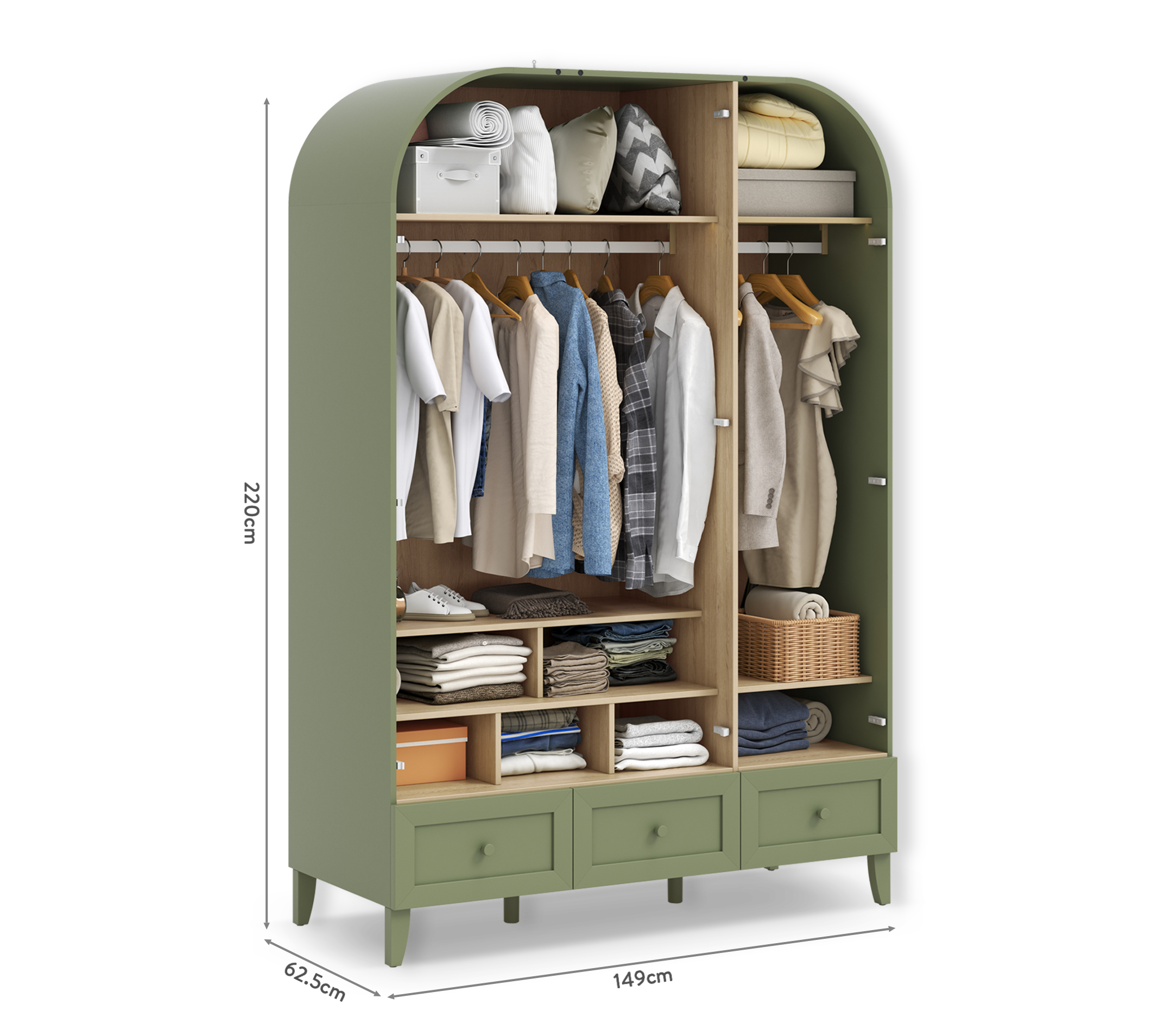 Cilek Loof ARC 3-türiger Kleiderschrank – Bild 5