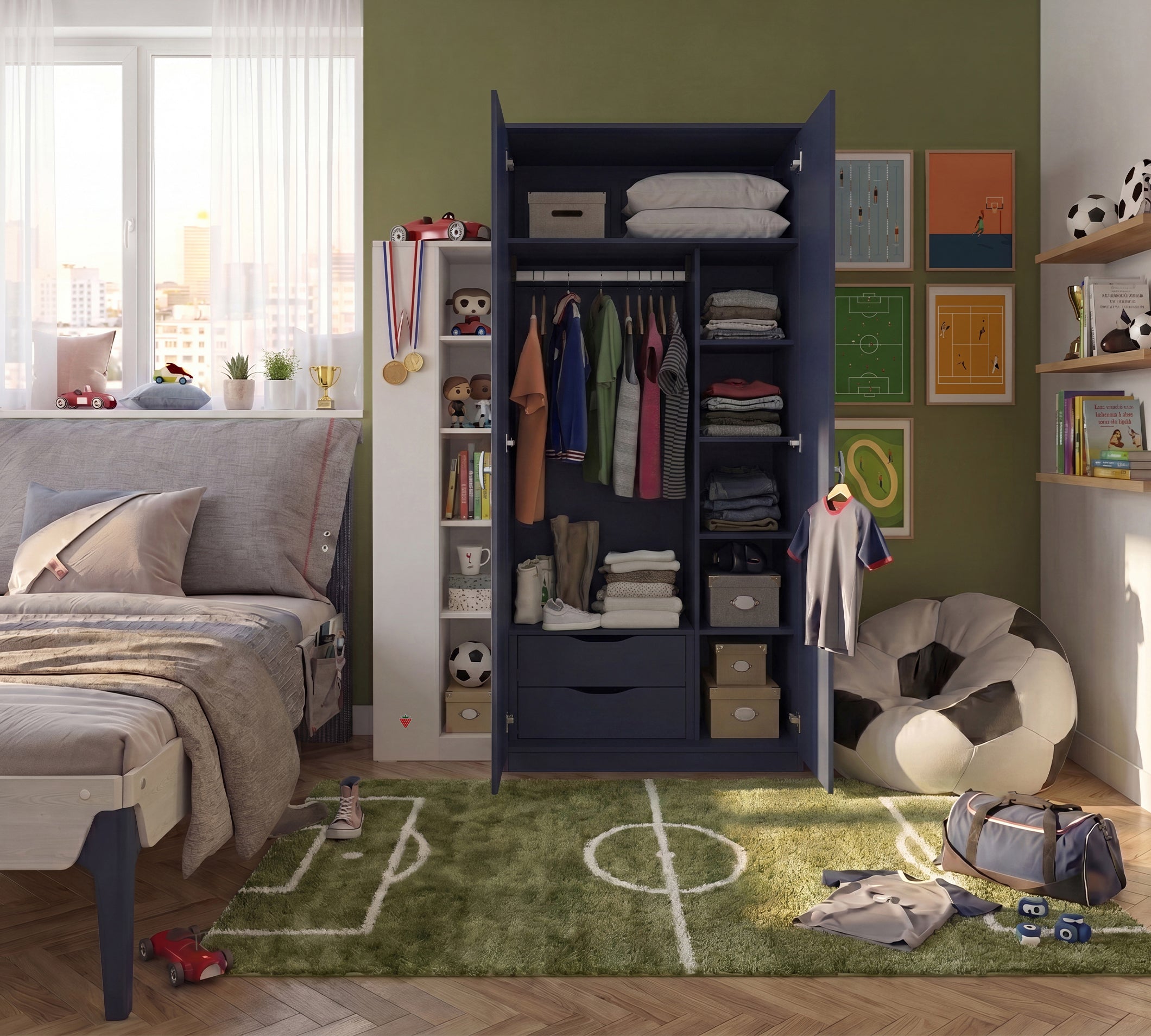 Cilek LOCKER Kleiderschrank-Dunkelblau – Bild 2